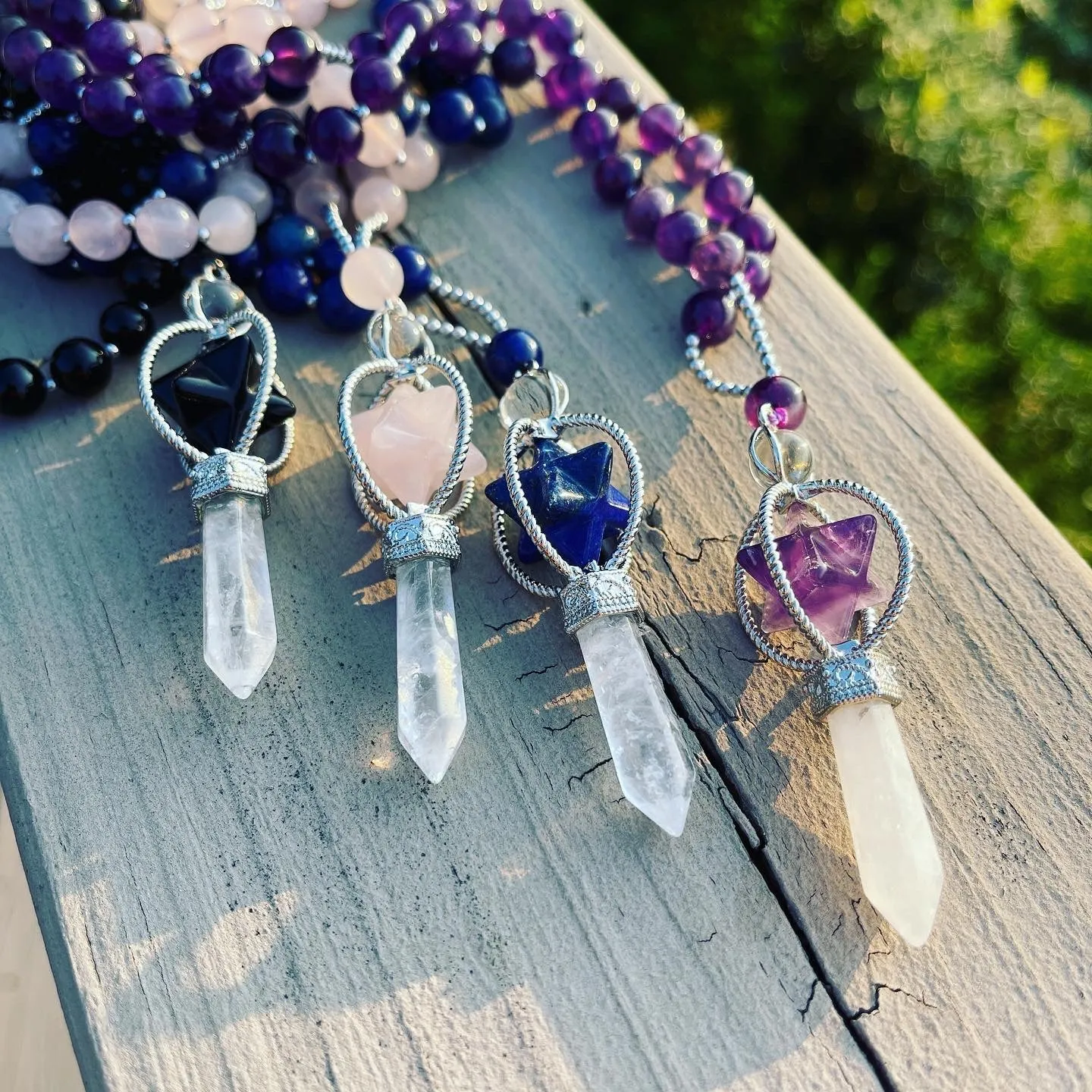 Merkaba gemstone necklace