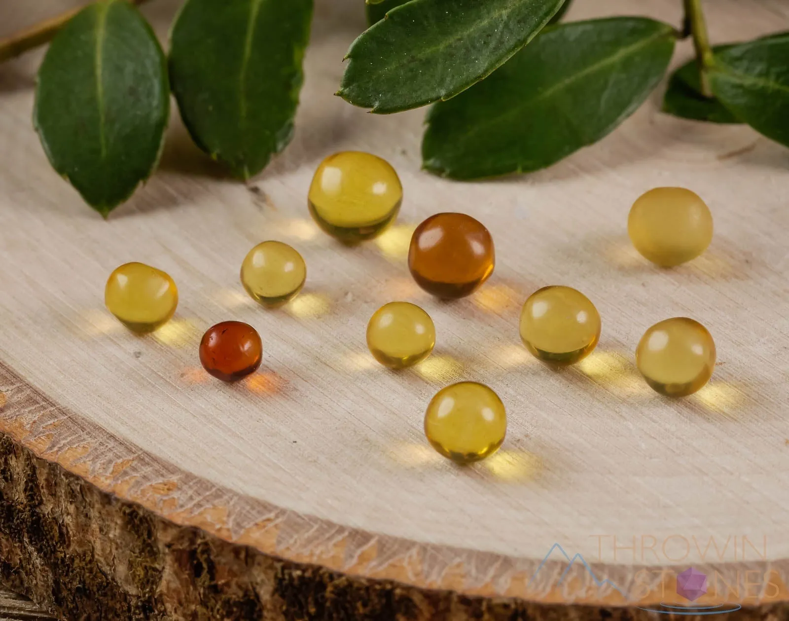Mexican AMBER Crystal Sphere - Mini Marbles, Crystal Ball, Jewelry Making, E1471