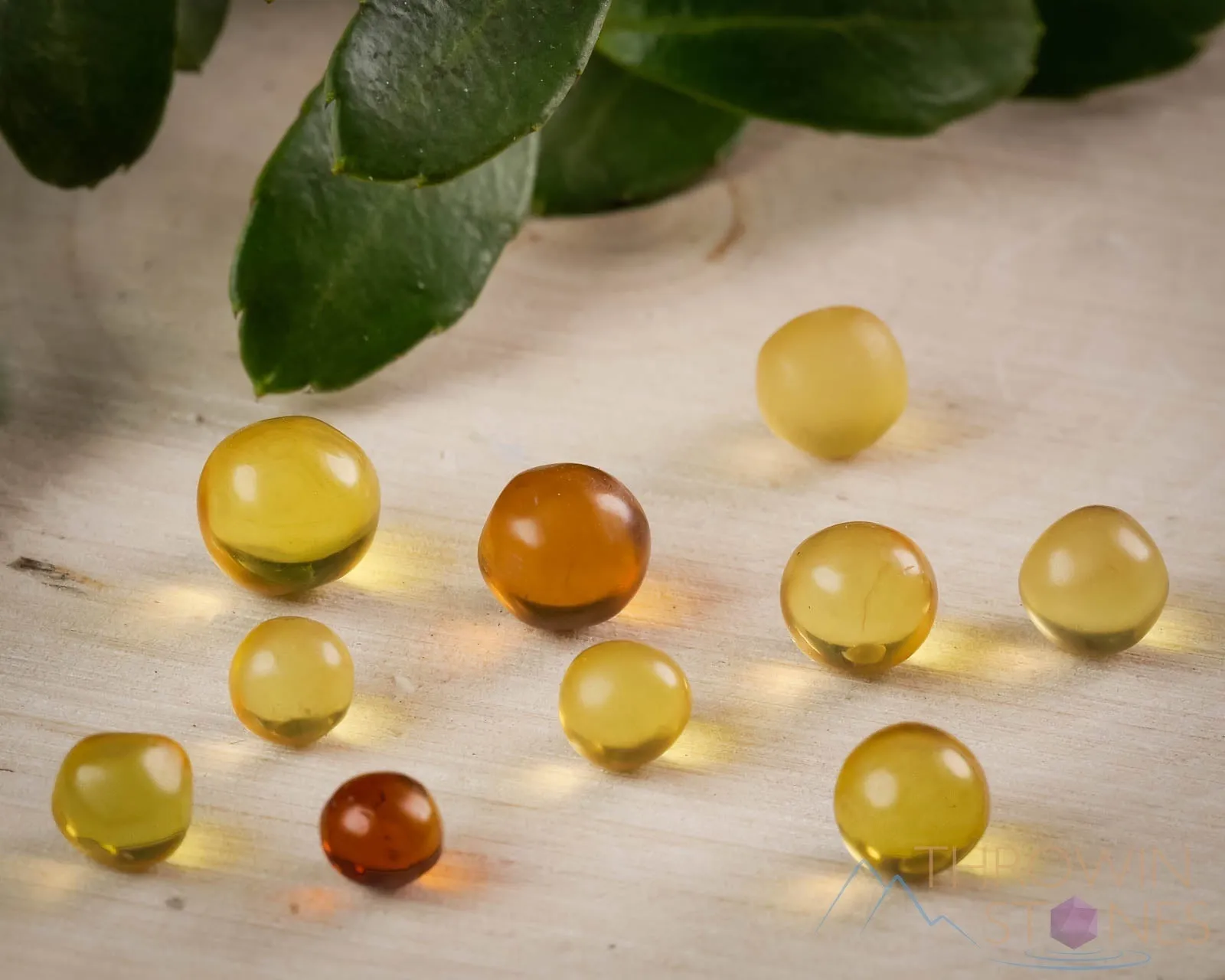 Mexican AMBER Crystal Sphere - Mini Marbles, Crystal Ball, Jewelry Making, E1471