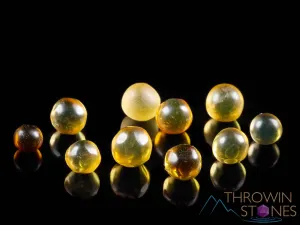 Mexican AMBER Crystal Sphere - Mini Marbles, Crystal Ball, Jewelry Making, E1471