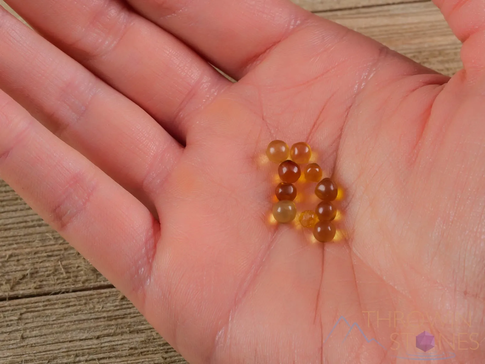 Mexican AMBER Crystal Sphere - Mini Marbles, Crystal Ball, Jewelry Making, E1471