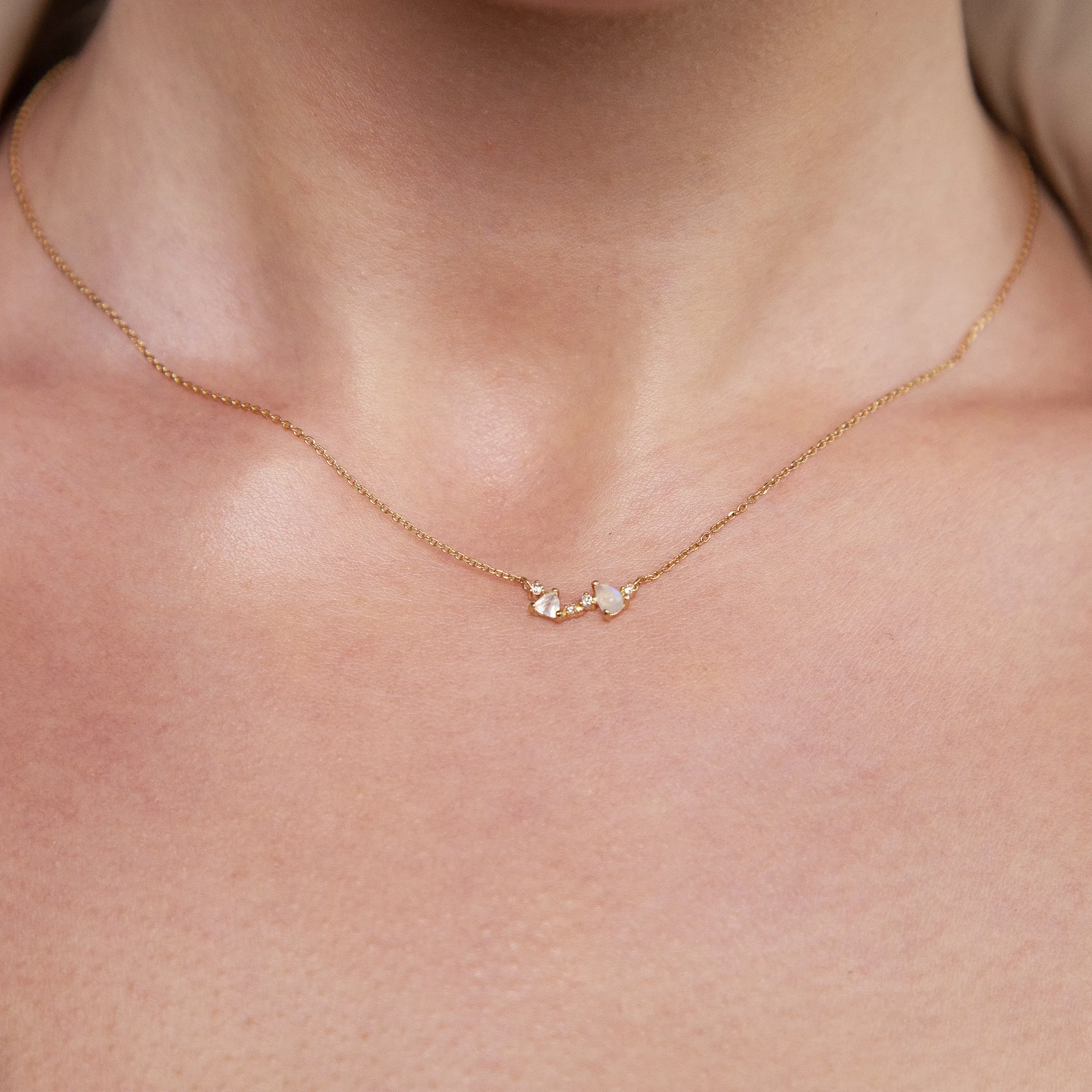 Milky way cluster Necklace - 14K/ 18K Gold
