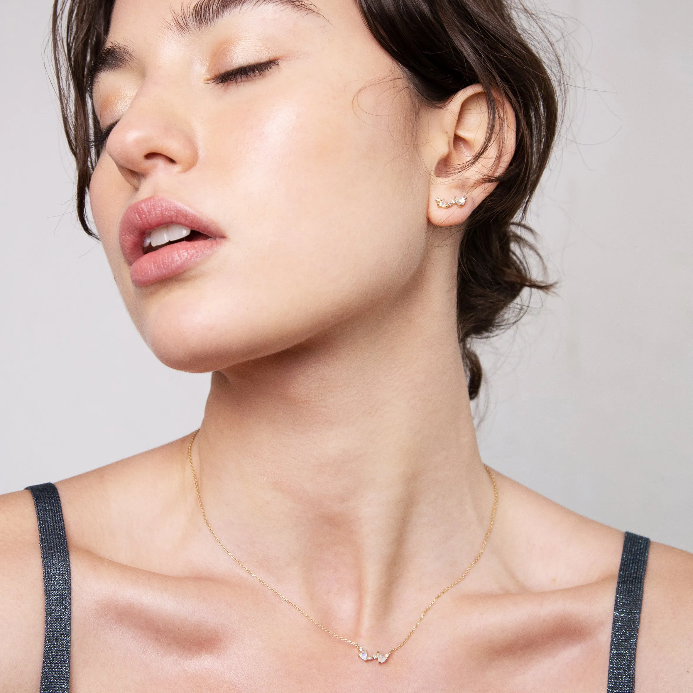 Milky way cluster Necklace - 14K/ 18K Gold