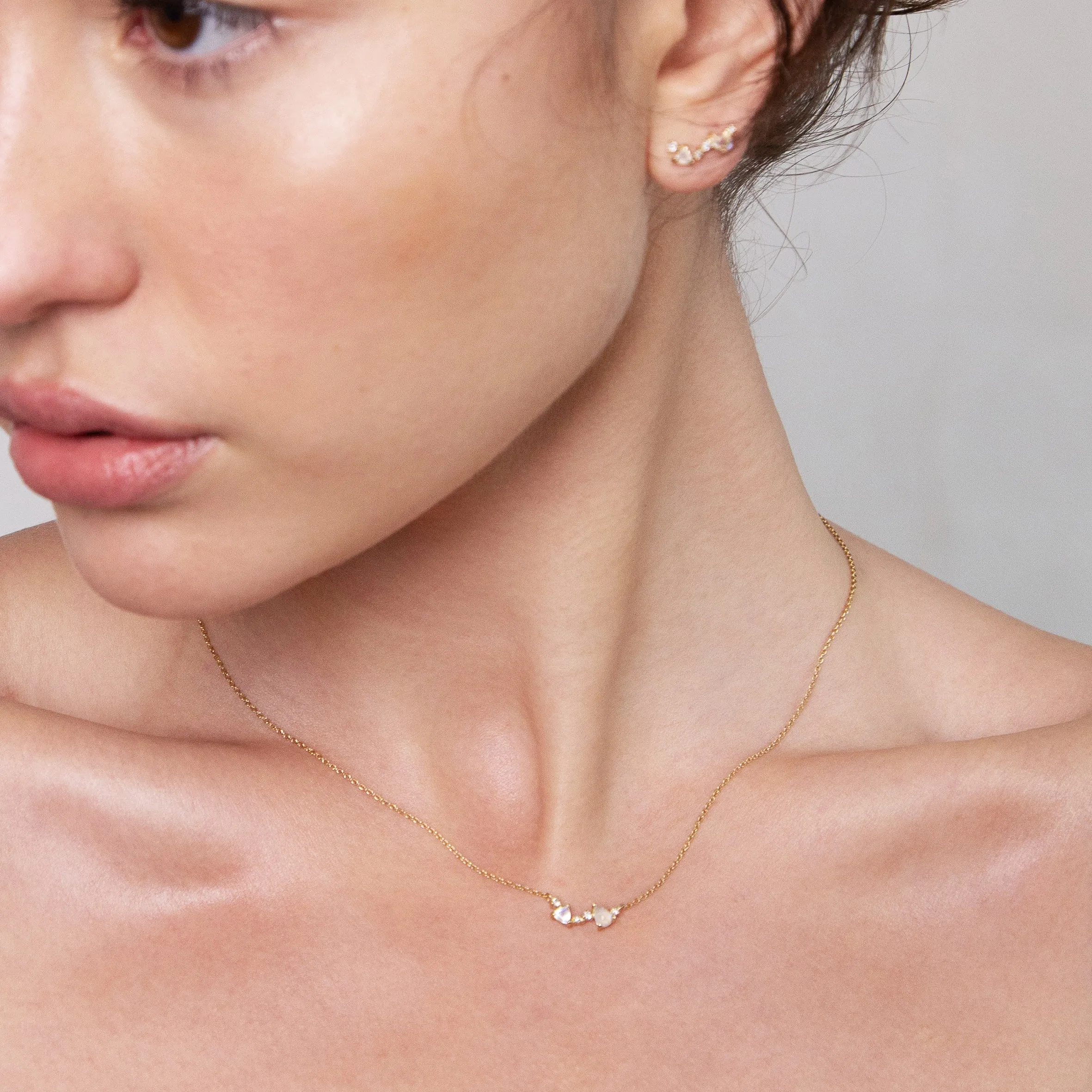 Milky way cluster Necklace - 14K/ 18K Gold