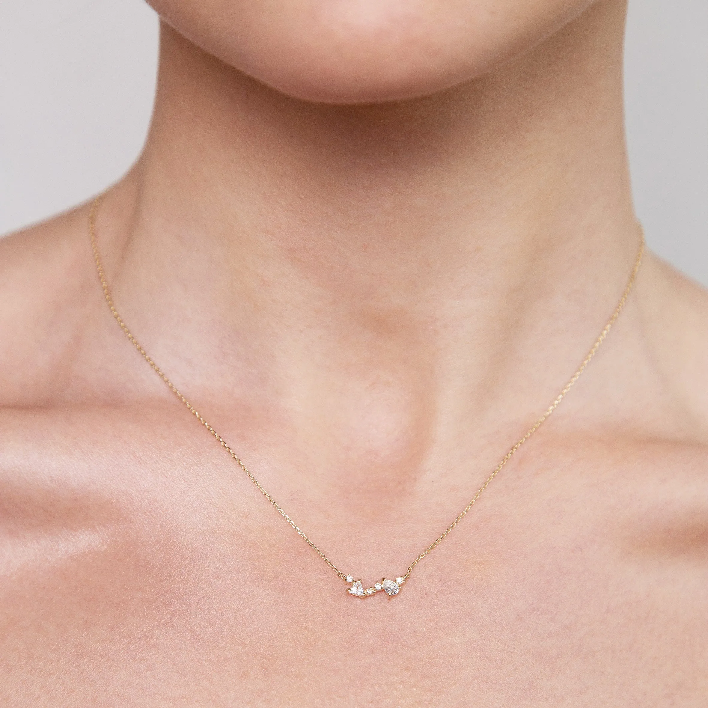 Milky way cluster Necklace - 14K/ 18K Gold