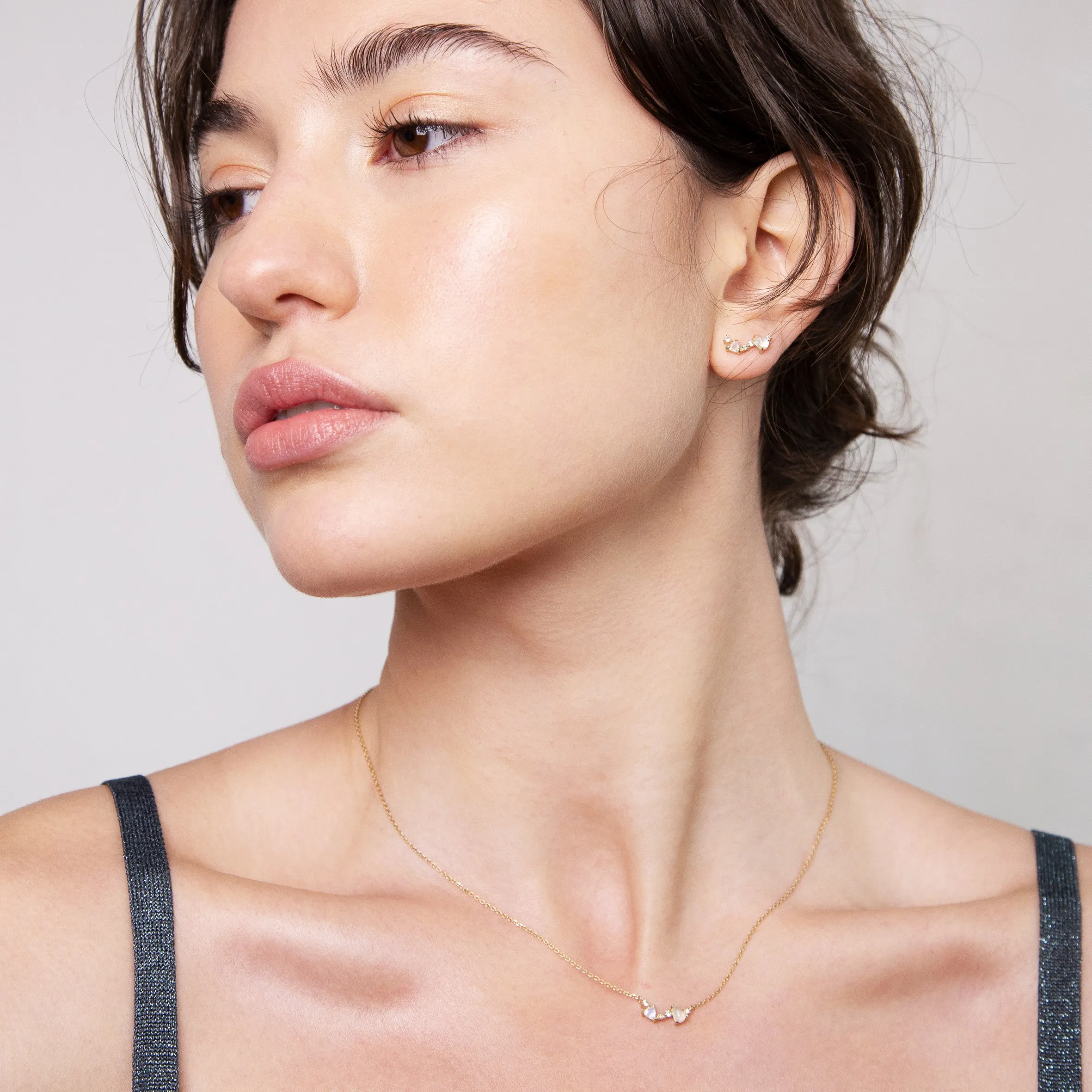 Milky way cluster Necklace - 14K/ 18K Gold