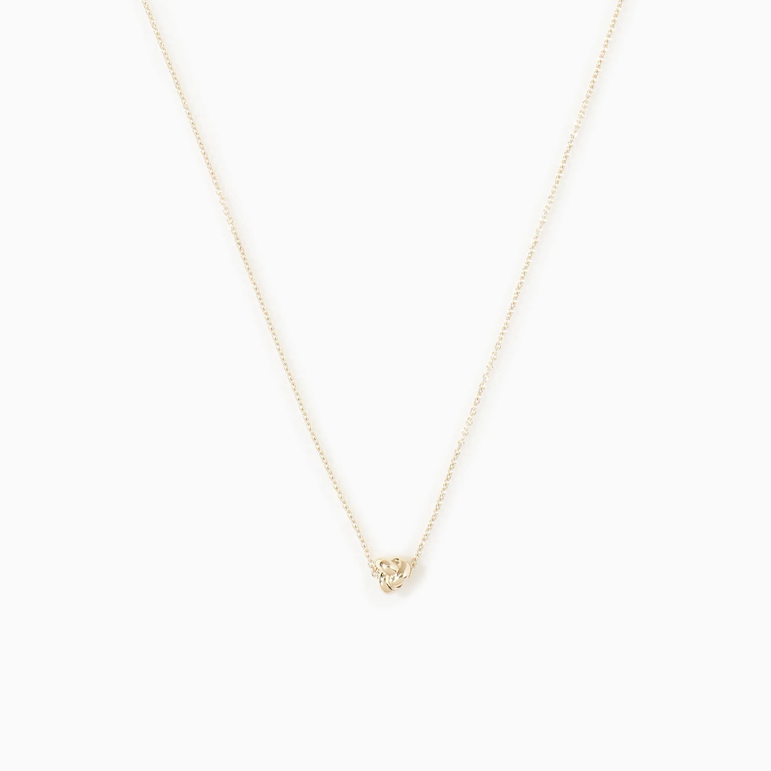Mini Solid Gold Knot Necklace
