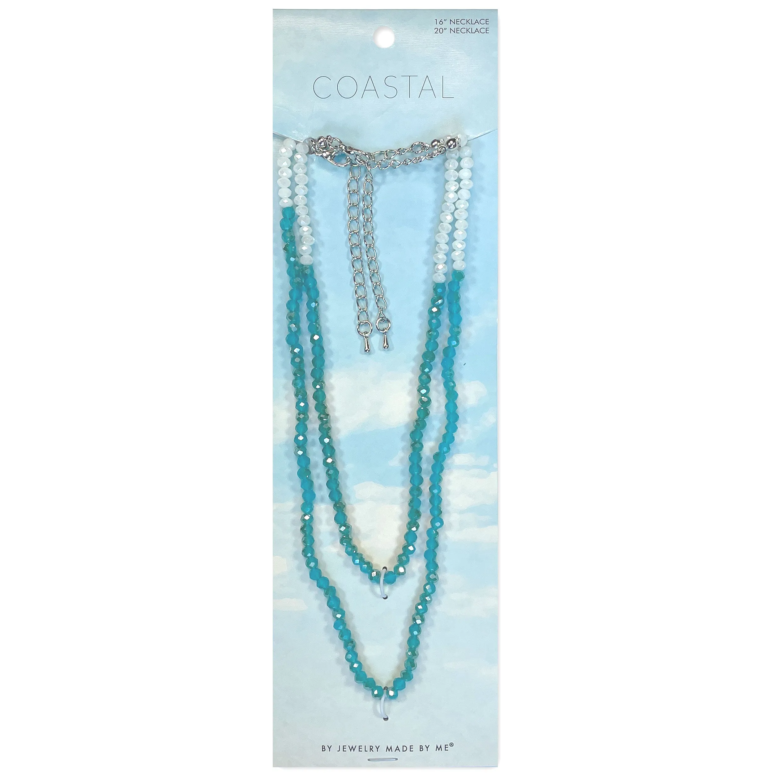 Moonstone and Apatite Glass Two Tone Necklaces 2pc Set