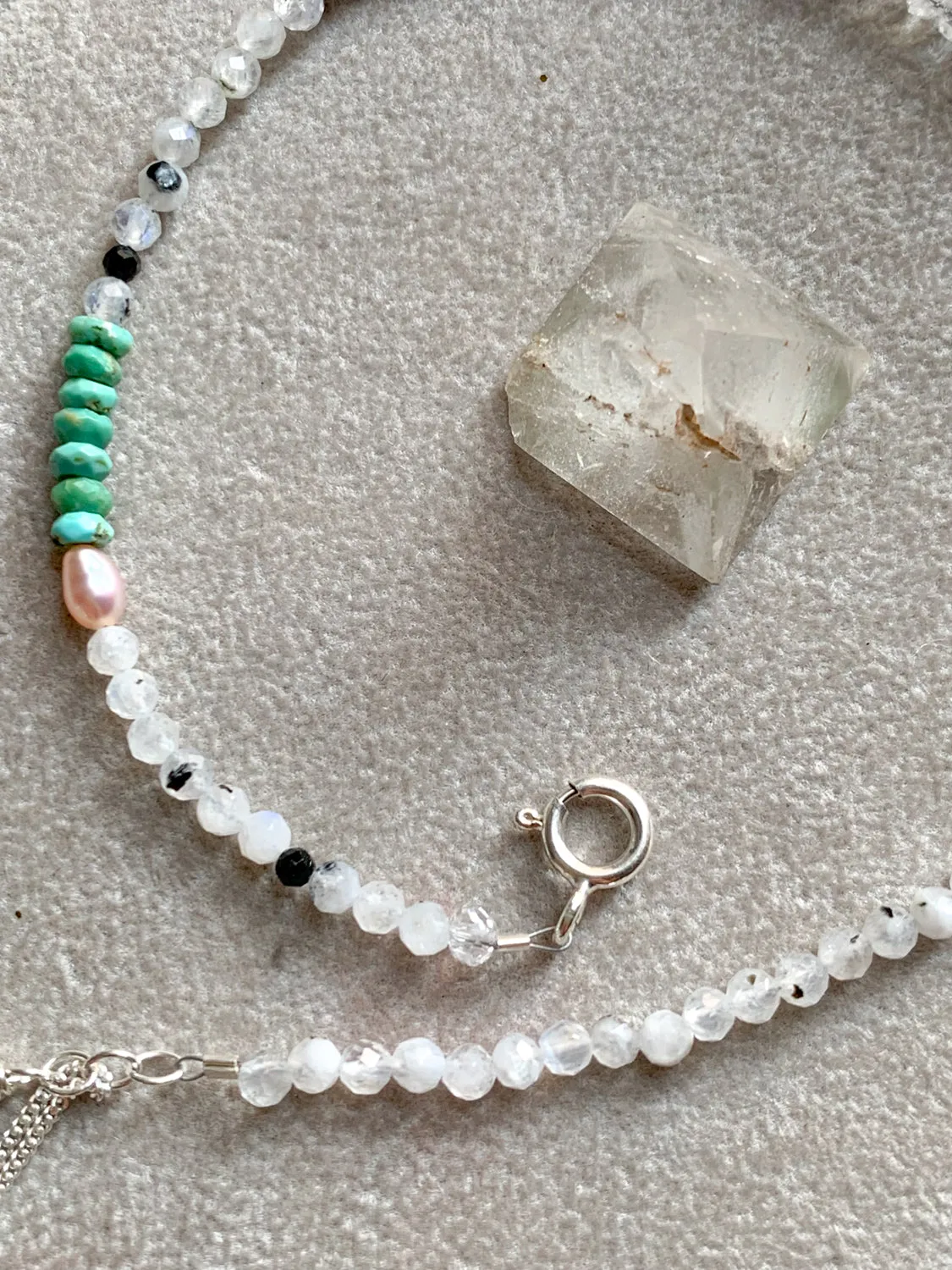 Moonstone and Turquoise Disc Anklet