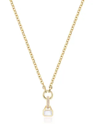 Moonstone charm on carrier chain