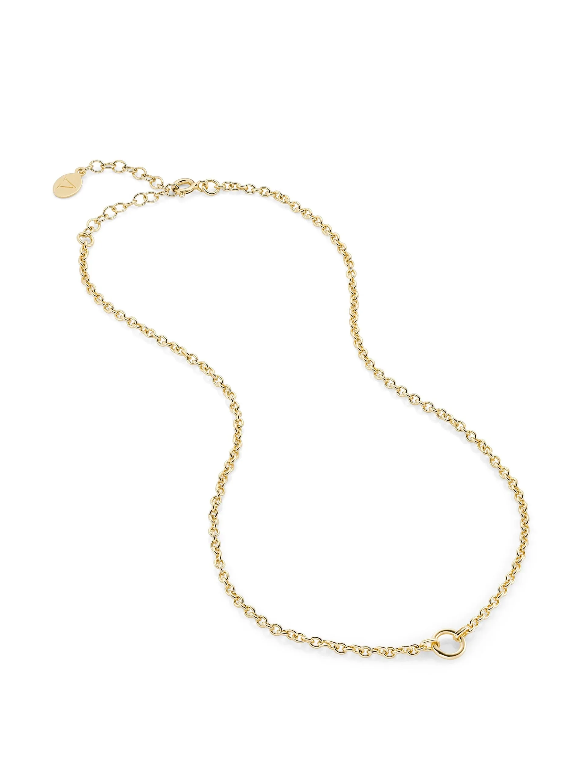 Moonstone charm on carrier chain