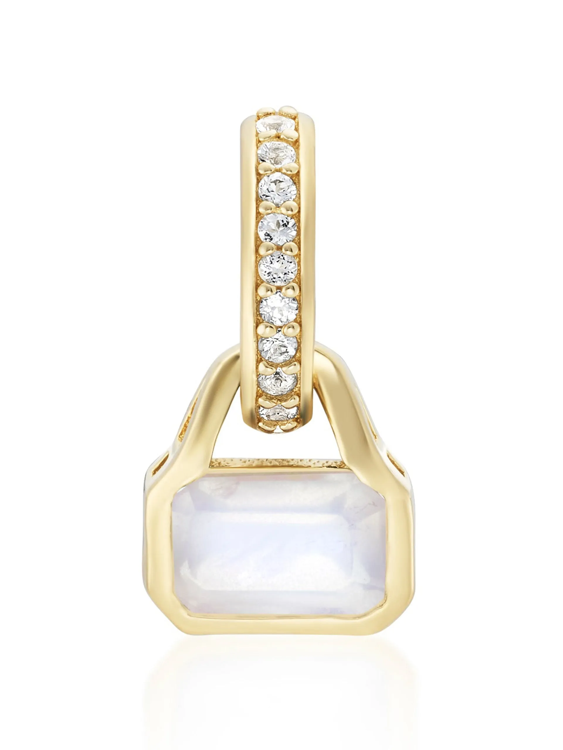 Moonstone charm on carrier chain