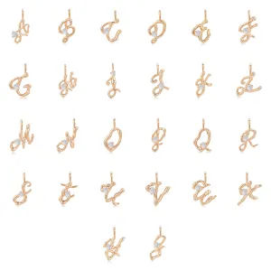 Moonstone Gold Letter Pendant - A to Z