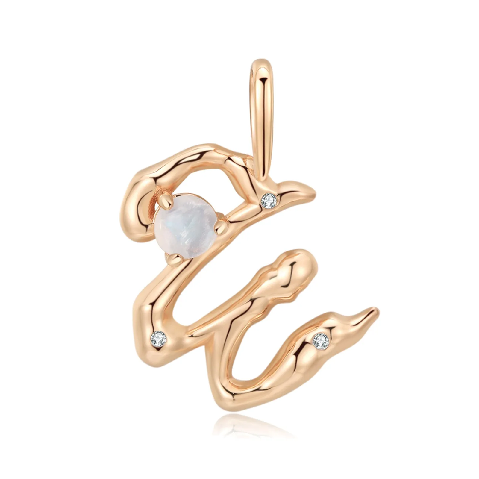 Moonstone Gold Letter Pendant - A to Z