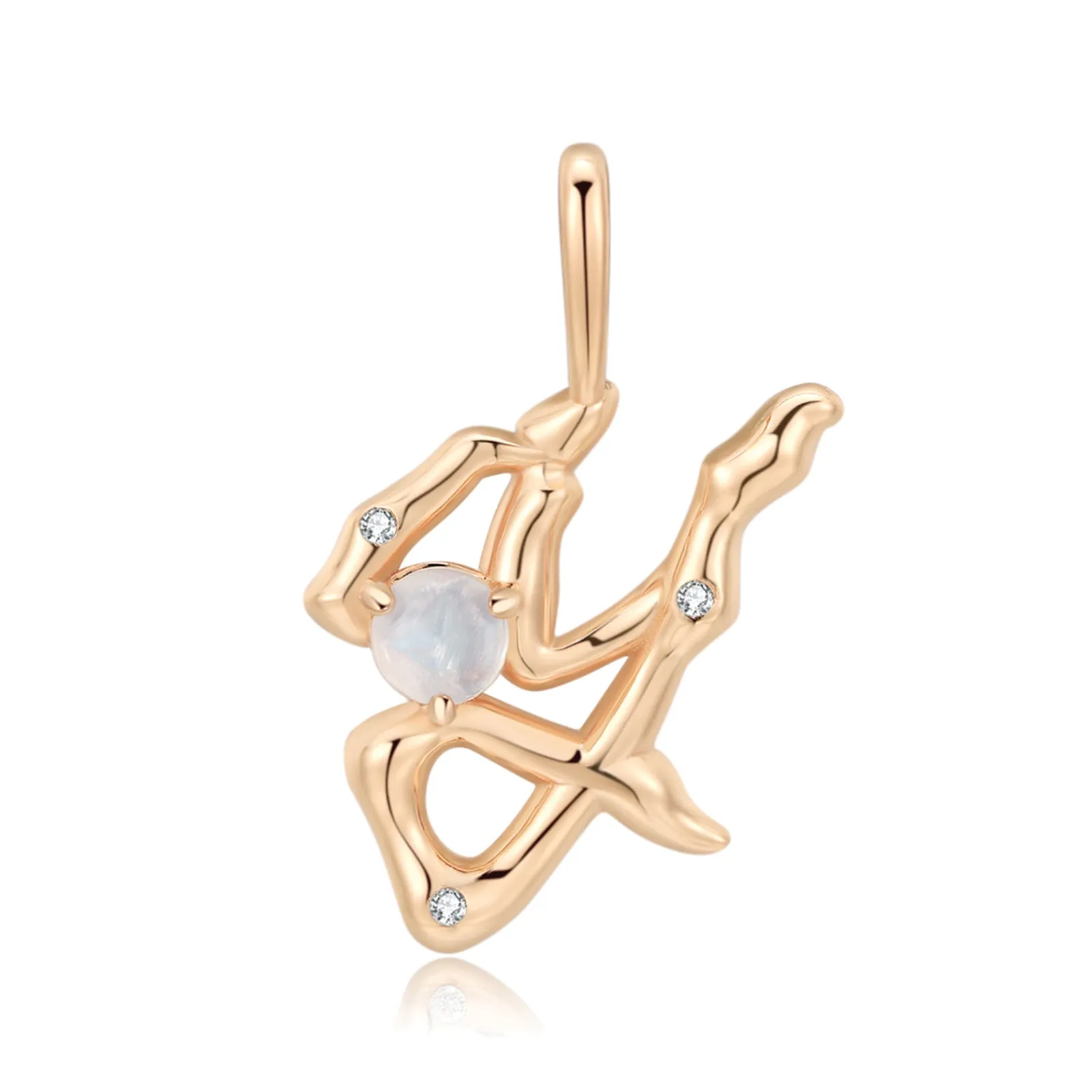 Moonstone Gold Letter Pendant - A to Z