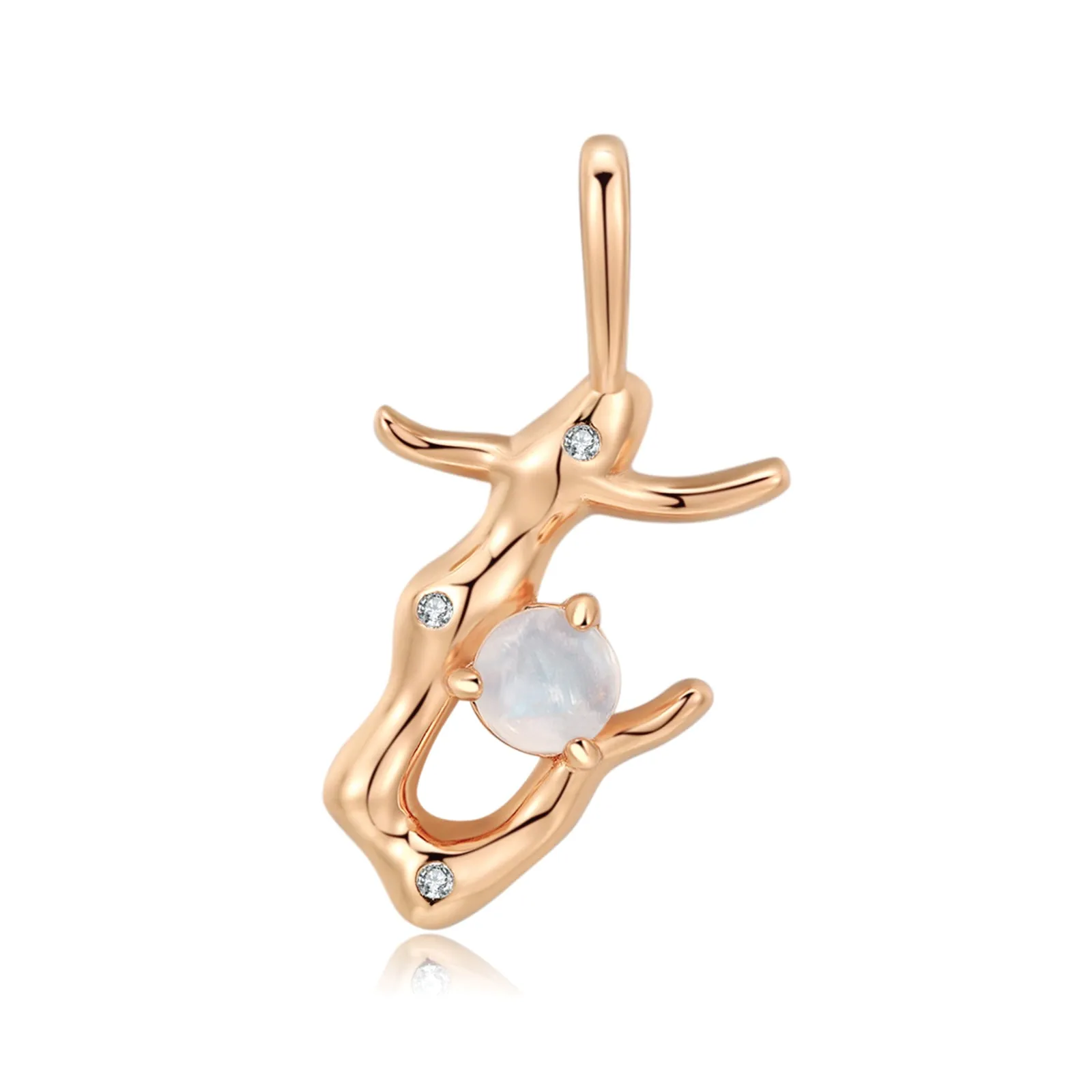 Moonstone Gold Letter Pendant - A to Z