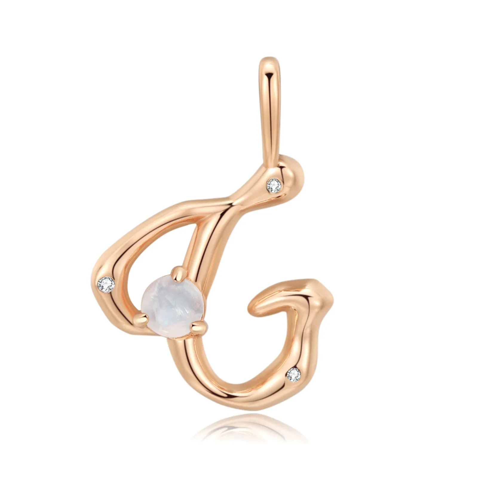 Moonstone Gold Letter Pendant - A to Z