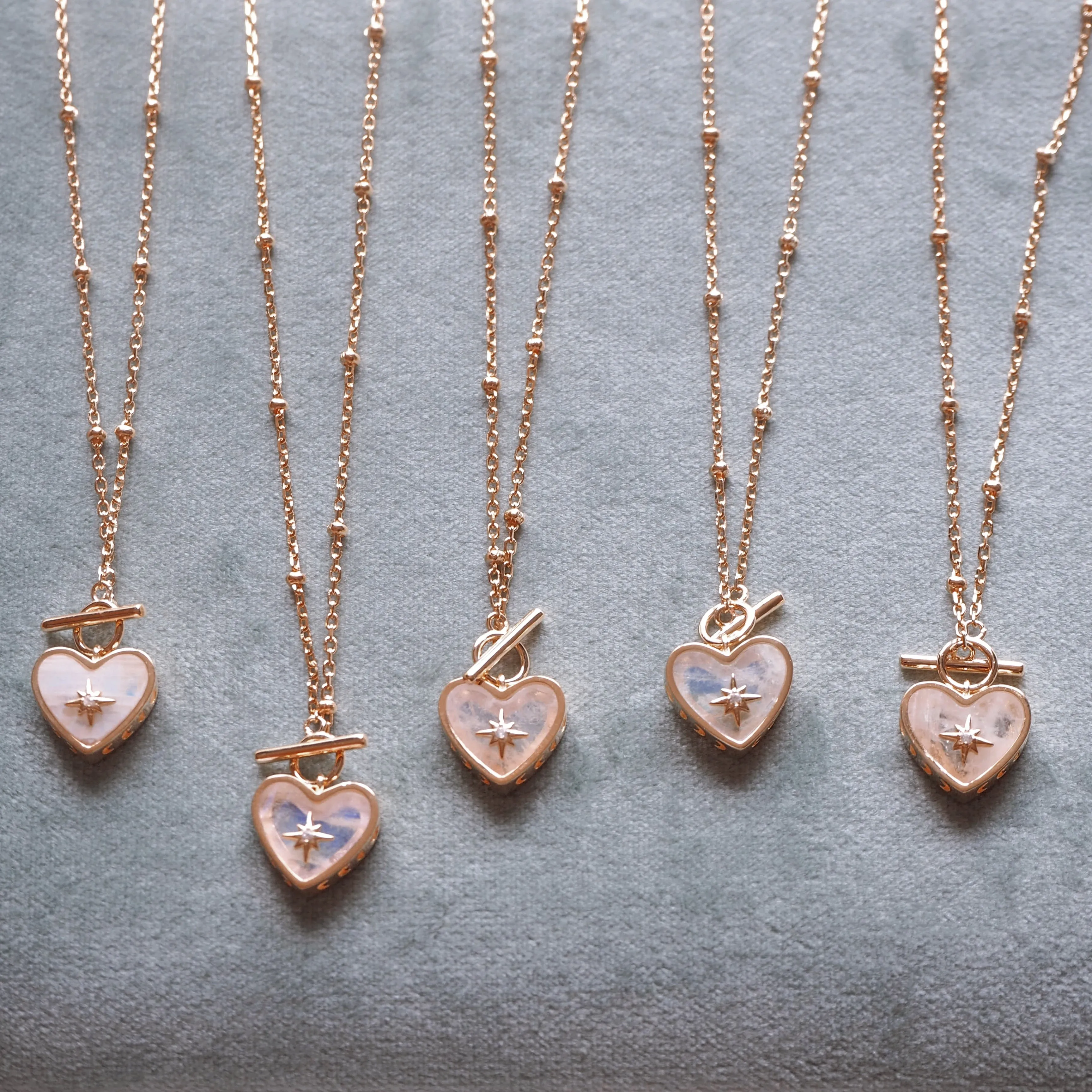 Moonstone Gold Toggle Necklace - Lover