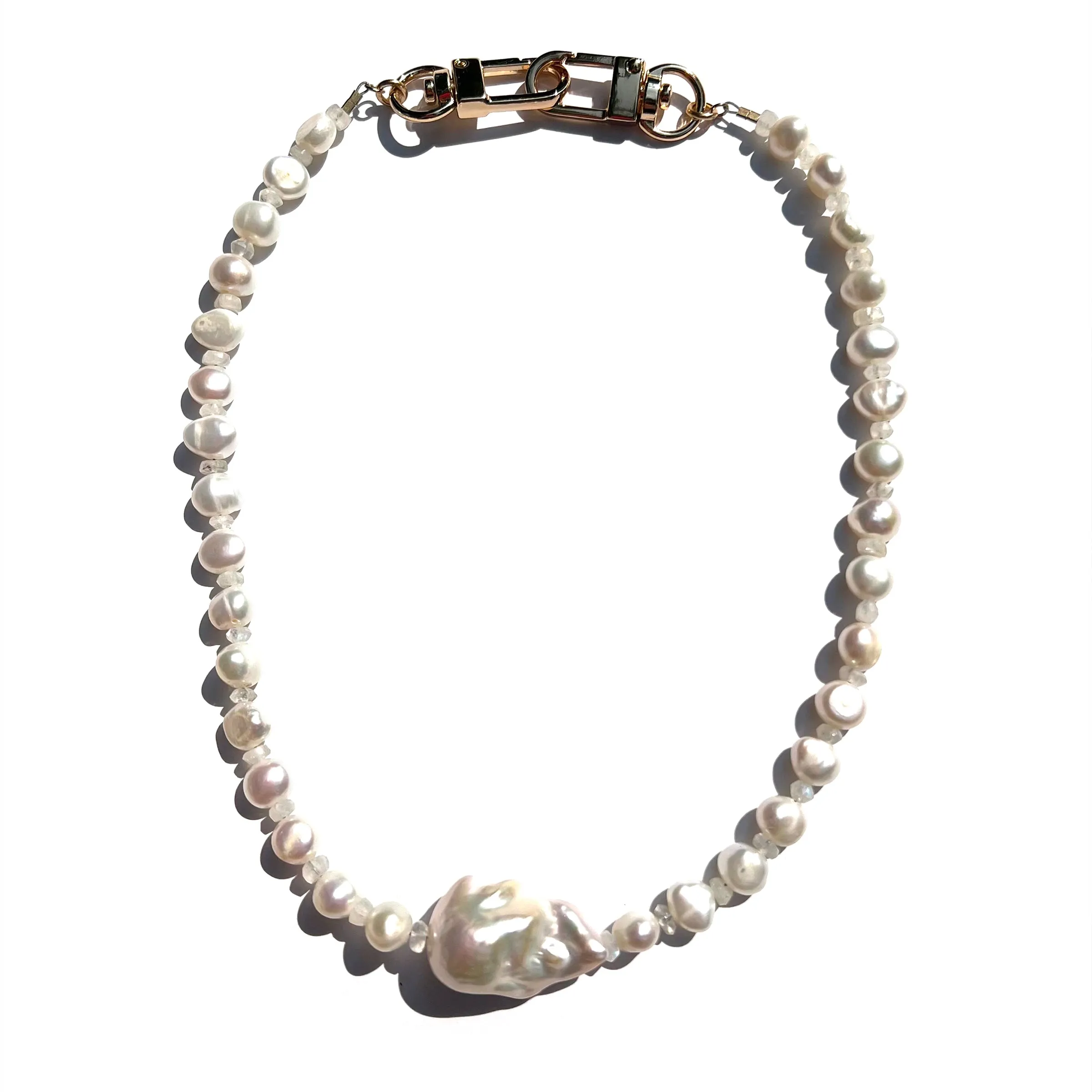 MPR x IMAGINARIUM: Pearl Melange in White Baroque with Moonstone Necklace