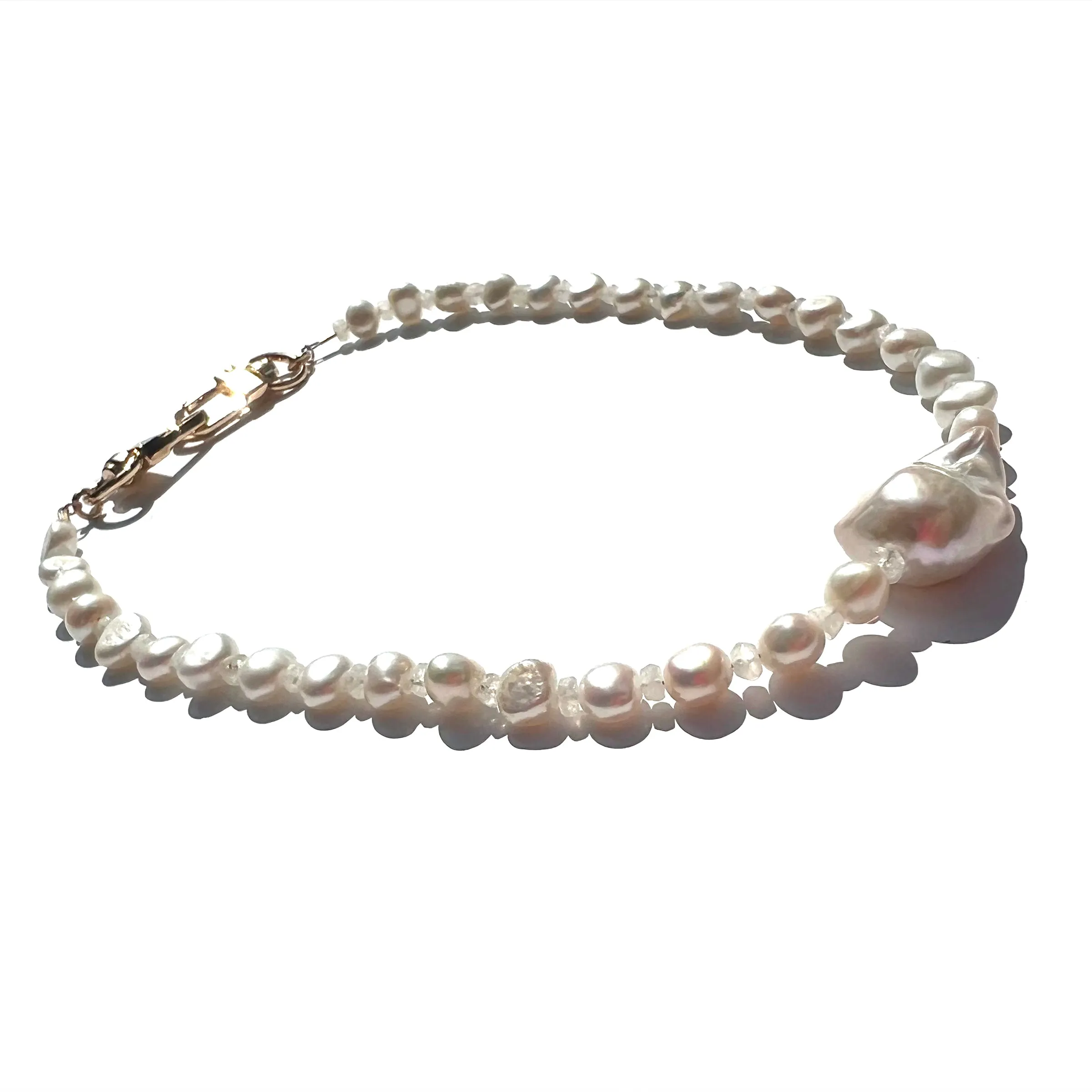 MPR x IMAGINARIUM: Pearl Melange in White Baroque with Moonstone Necklace