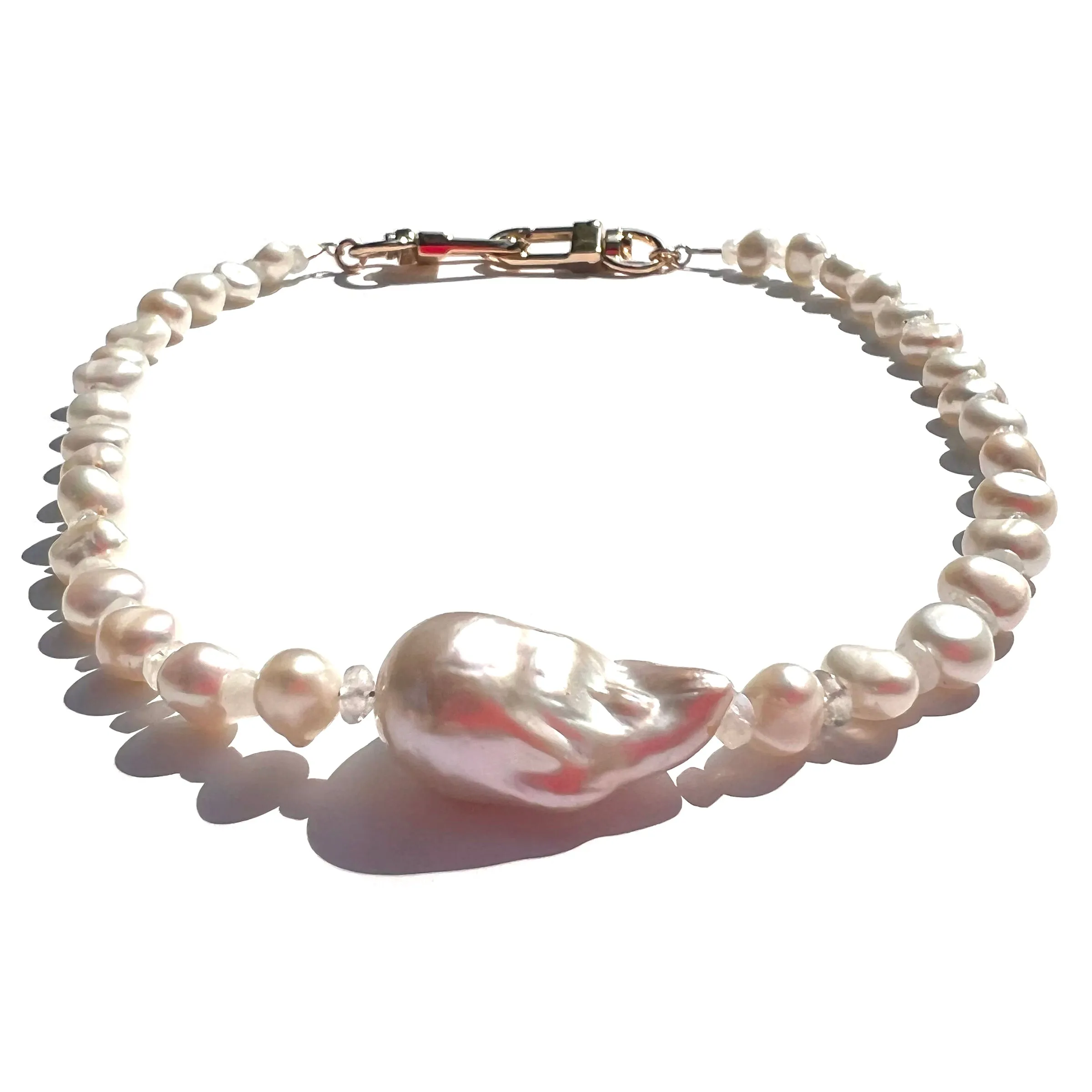 MPR x IMAGINARIUM: Pearl Melange in White Baroque with Moonstone Necklace