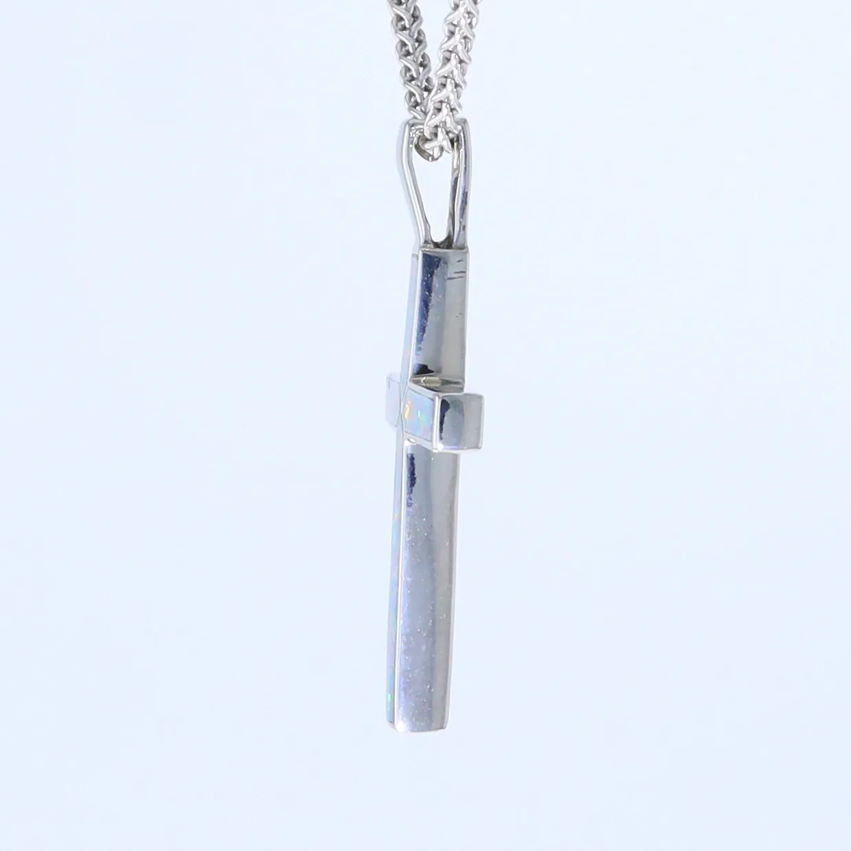 Opal Pendant 4 Section Inlaid Cross