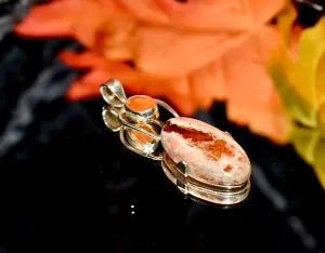 Orange Australian Opal and Carnealian Pendant.