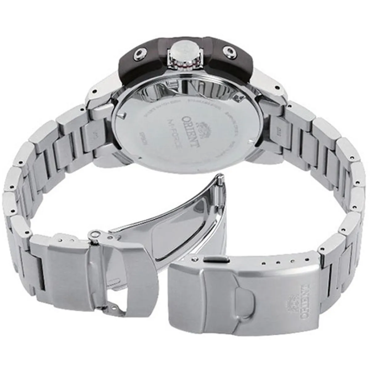 Orient Men's Automatic Watch - M-Force Dive Red Dial Steel Bracelet | RA-AC0L02R00B