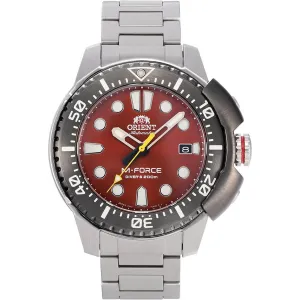 Orient Men's Automatic Watch - M-Force Dive Red Dial Steel Bracelet | RA-AC0L02R00B