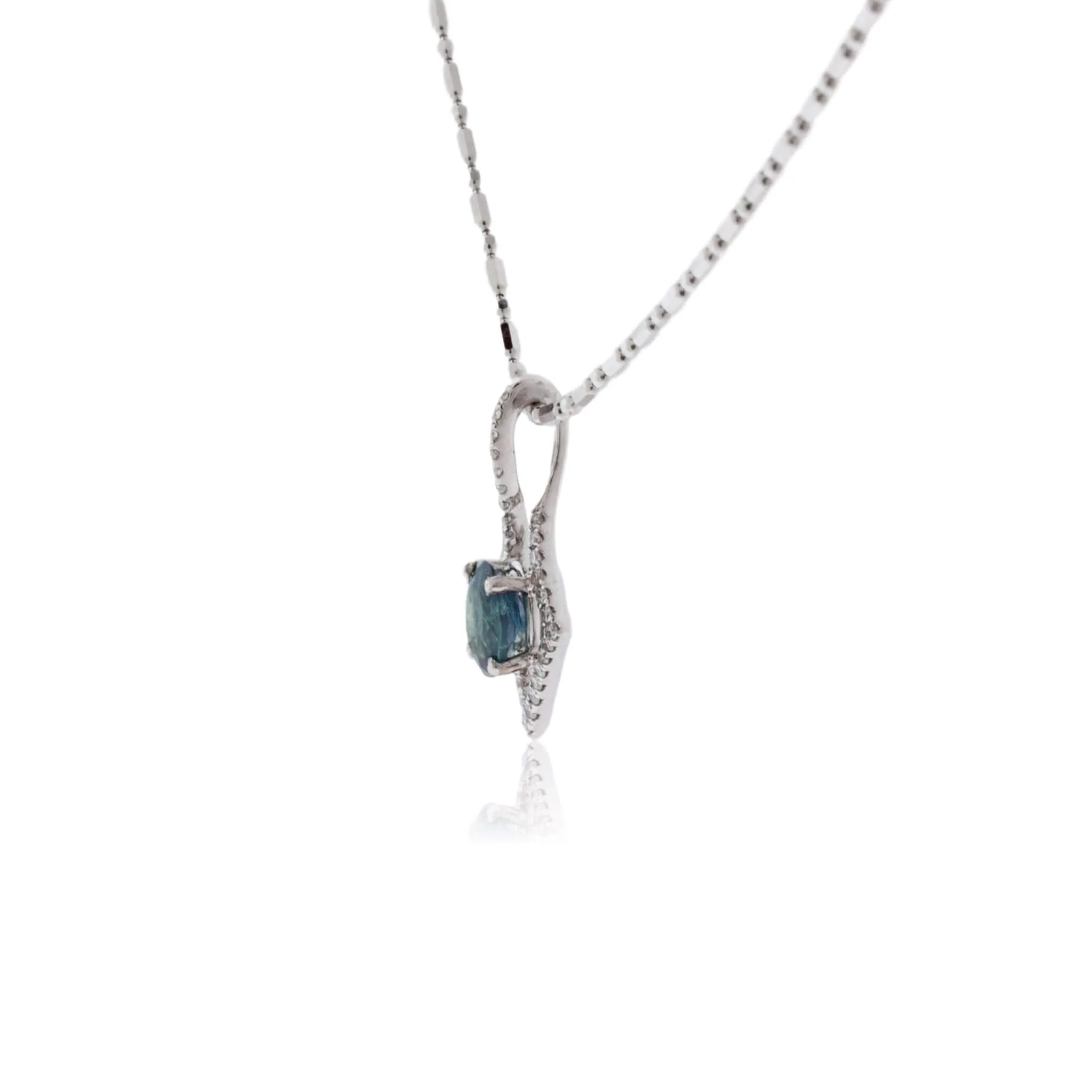 Oval Alexandrite & Diamond on Point Style Pendant