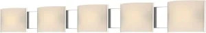 Pannelli 5 Light Vanity In Chrome and Hand-Moulded White Opal Glass