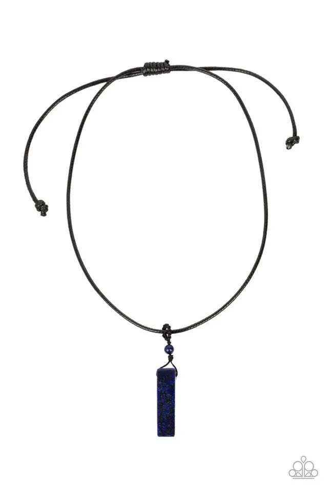 Paparazzi Necklace ~ Comes Back ZEN-fold - Blue