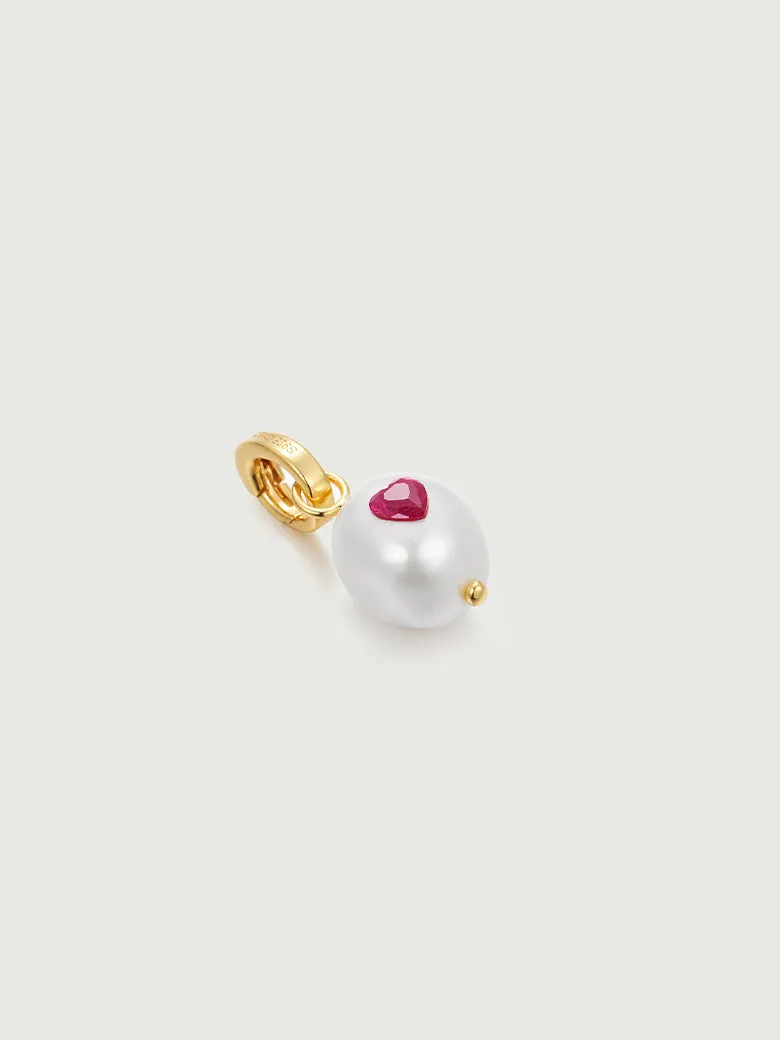 Pearl Garnet Charm