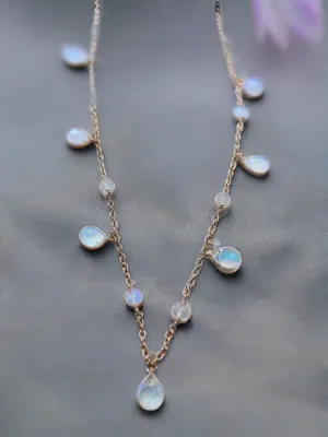 Pom Jewelry Necklace, Moonstone in Sterling Silver