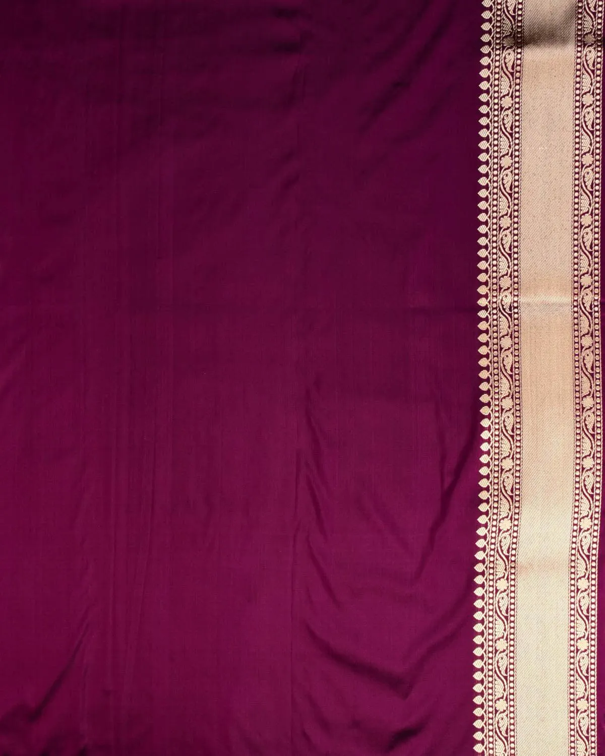 Purple Banarasi Diagonal Inlaid Stripes Kadhuan Brocade Handwoven Katan Silk Saree