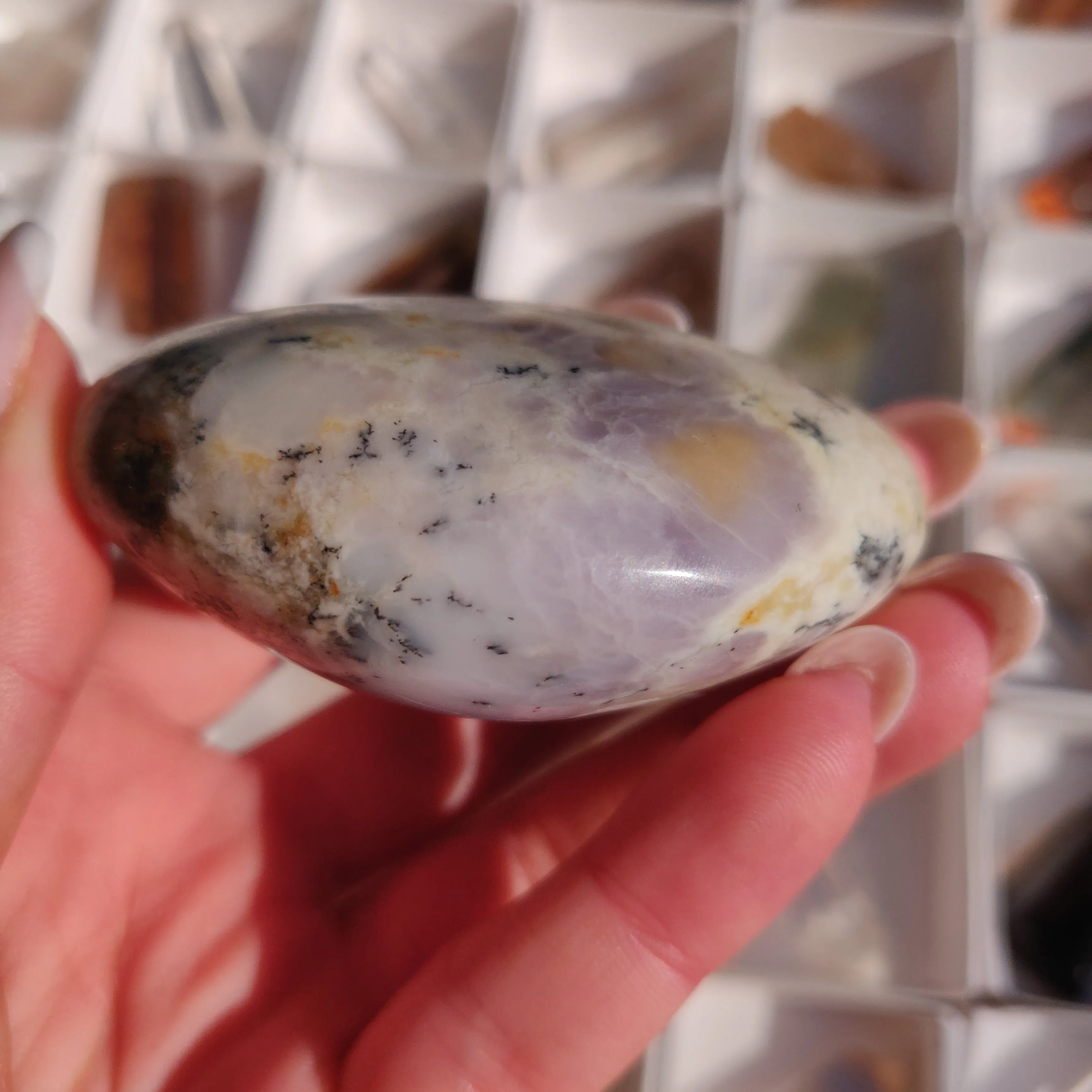 Purple Dendritic Opal Palm Stone (#44)
