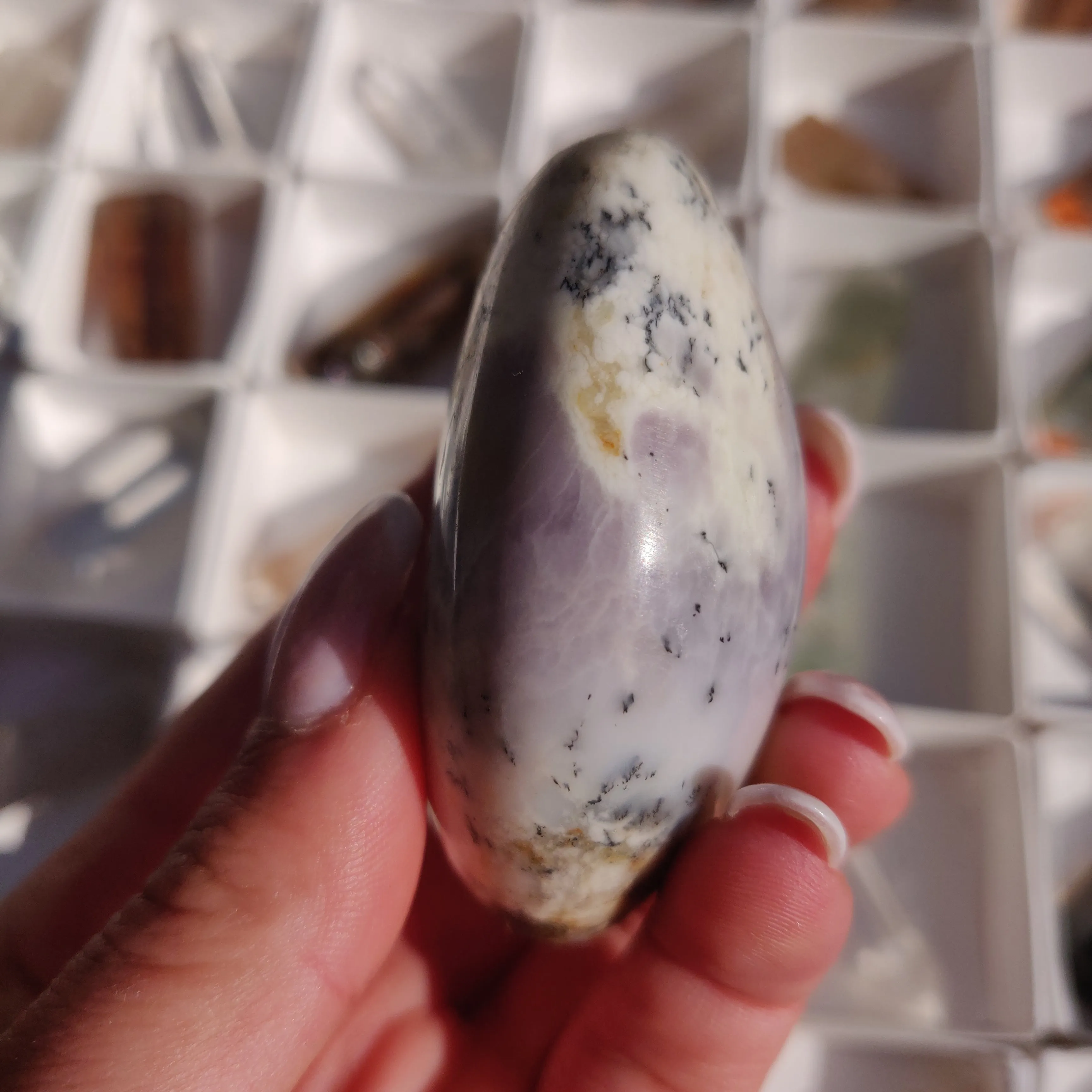 Purple Dendritic Opal Palm Stone (#44)
