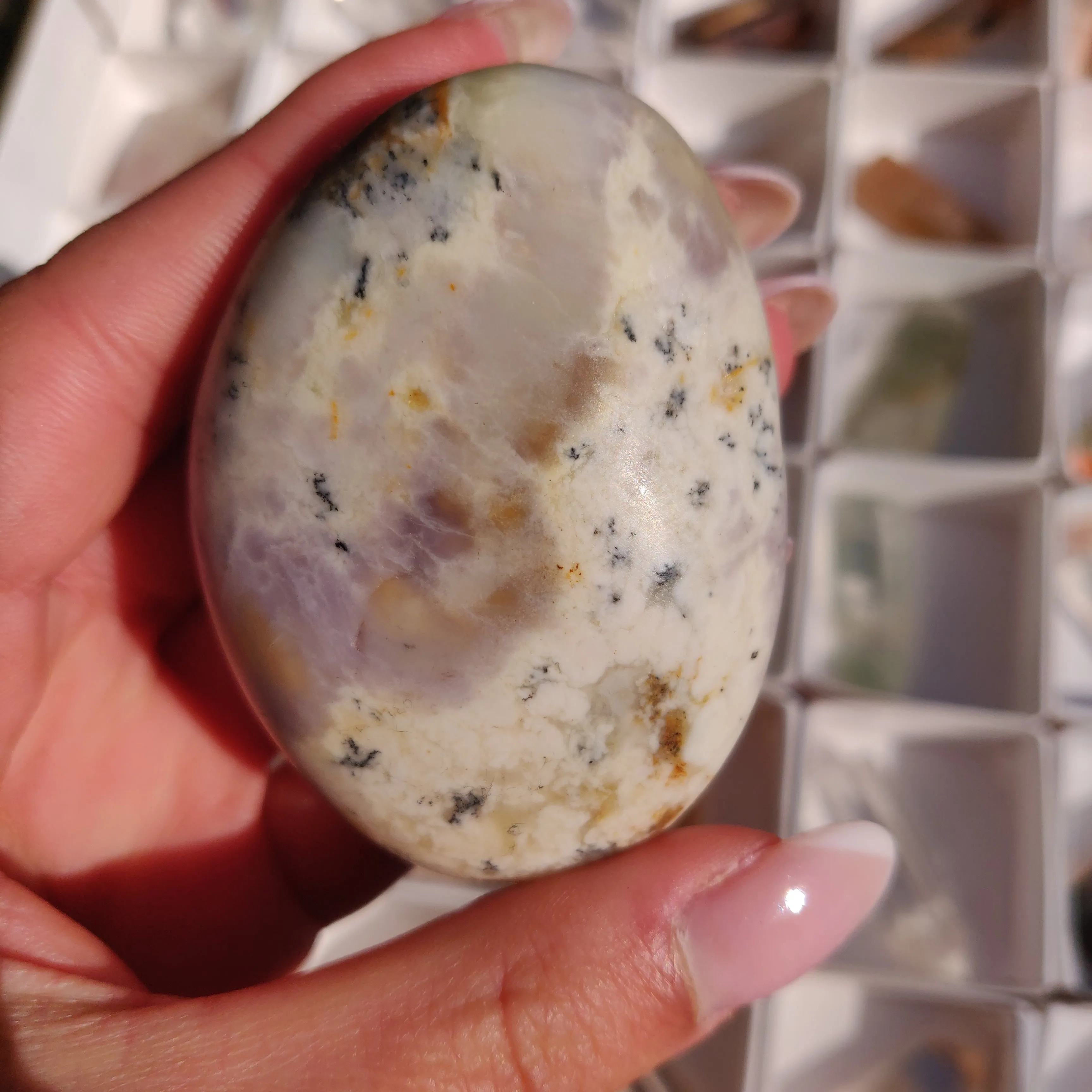 Purple Dendritic Opal Palm Stone (#44)