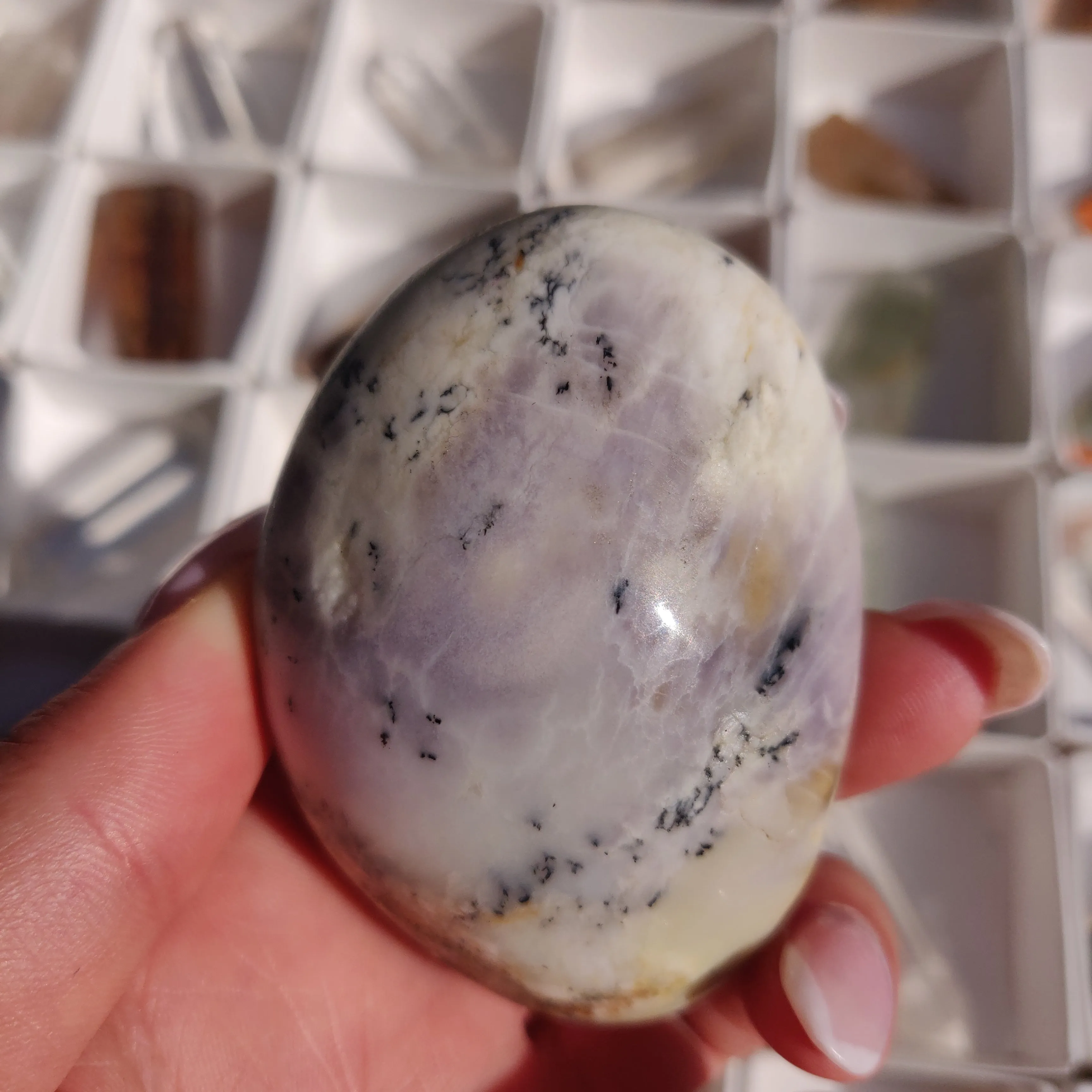 Purple Dendritic Opal Palm Stone (#44)