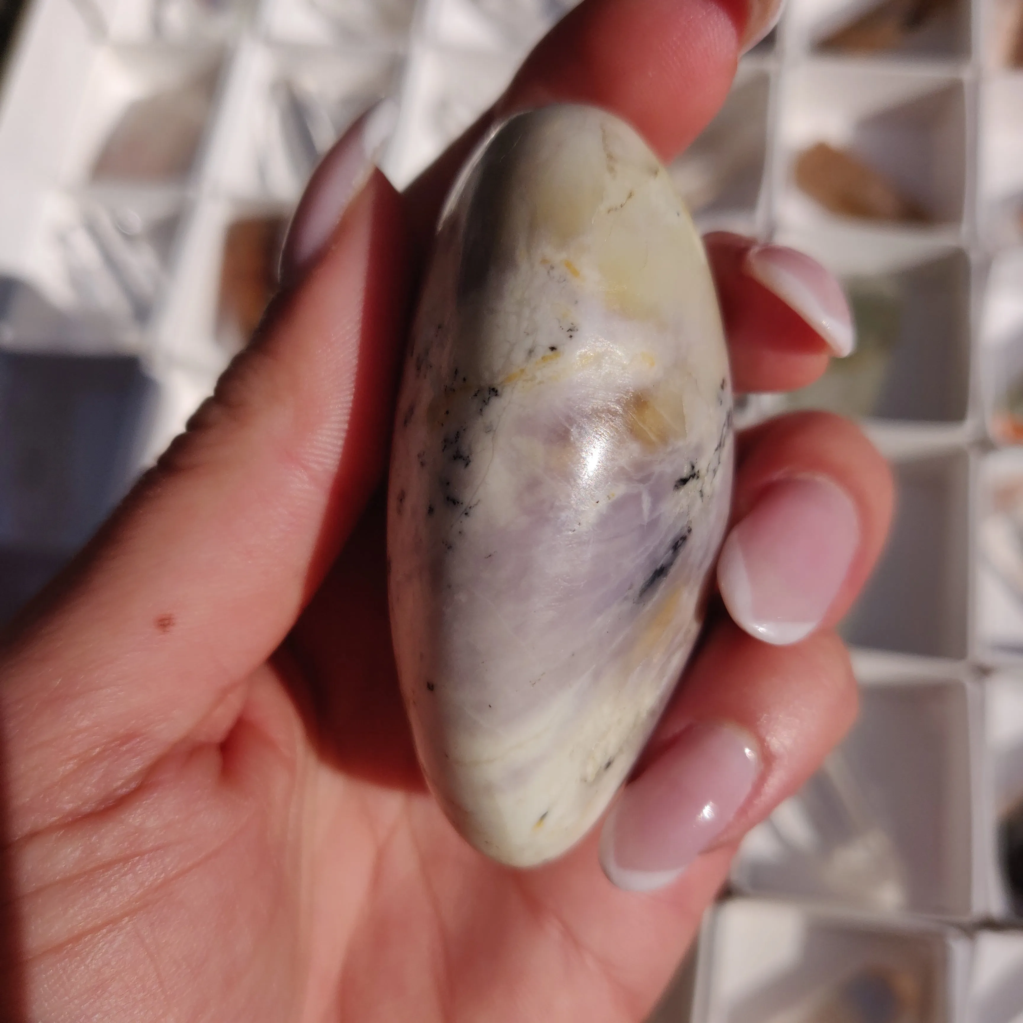 Purple Dendritic Opal Palm Stone (#44)
