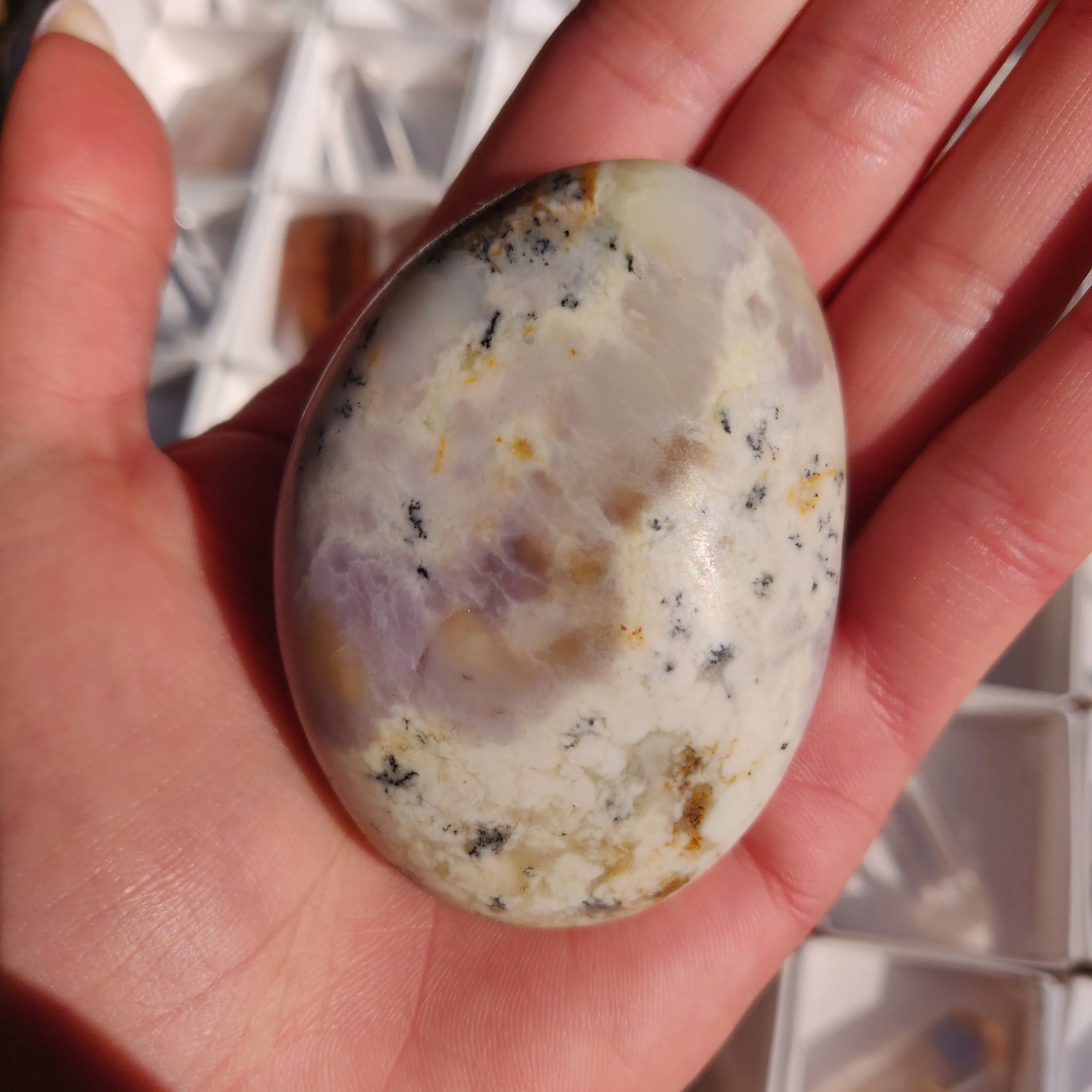 Purple Dendritic Opal Palm Stone (#44)