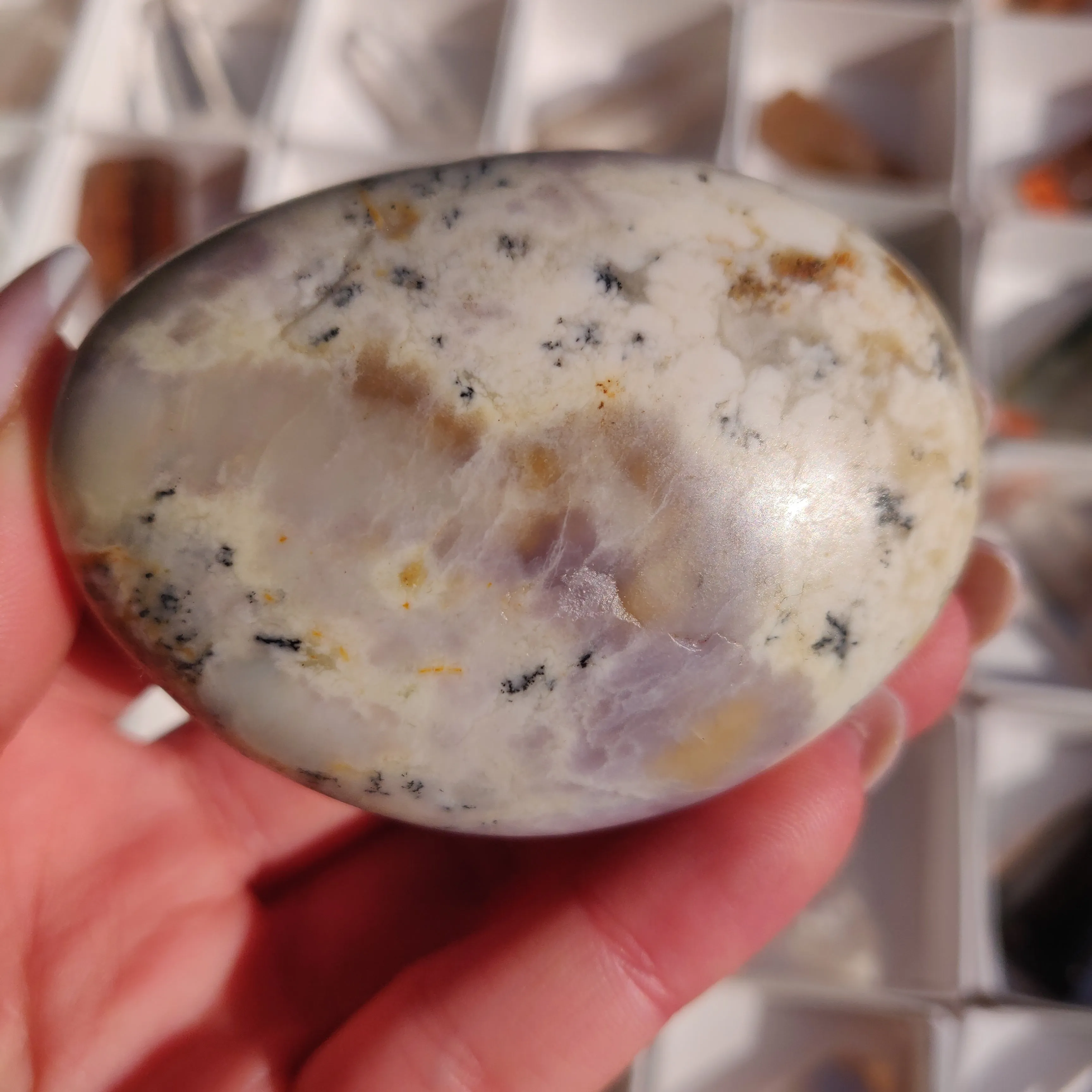 Purple Dendritic Opal Palm Stone (#44)