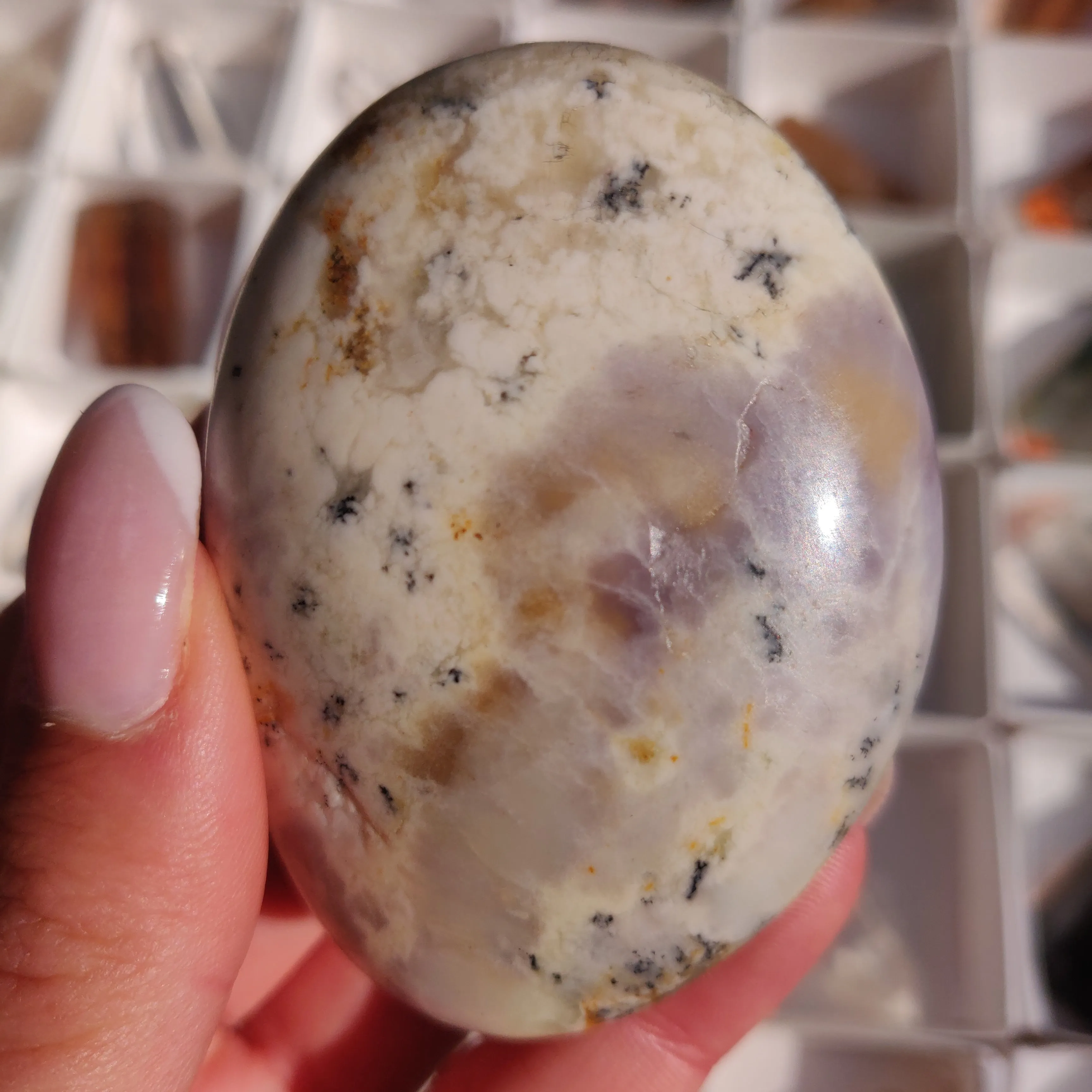 Purple Dendritic Opal Palm Stone (#44)