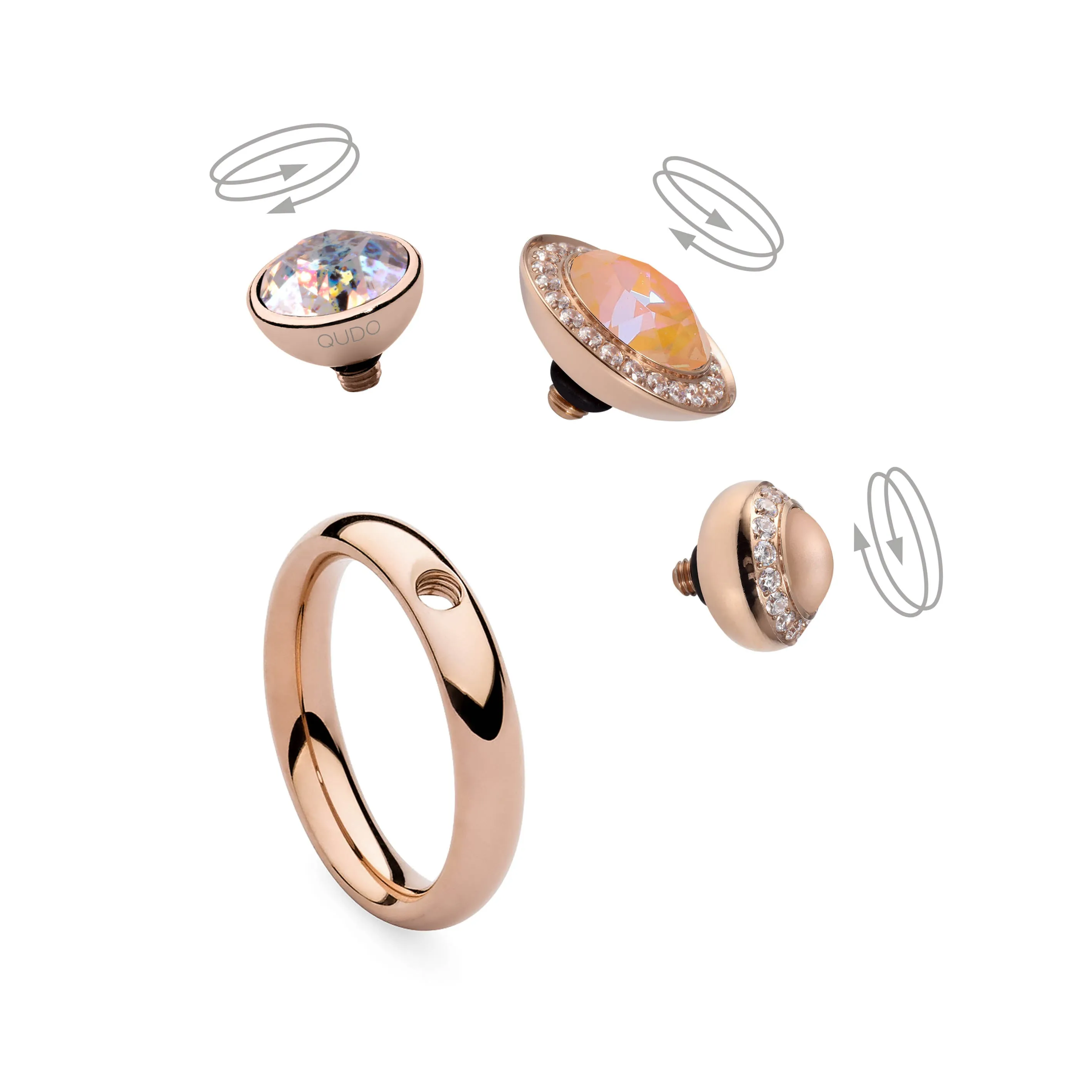 Qudo Fabero 11mm Gold Topper - Light Amber