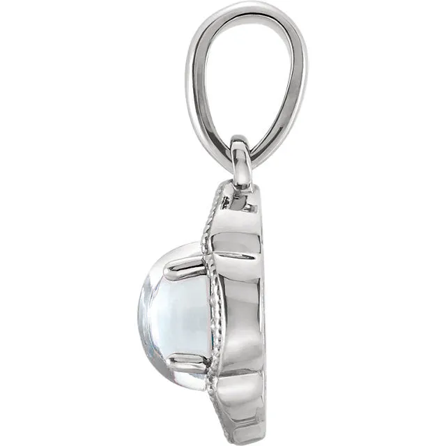 Rainbow Moonstone & .03 CTW Diamond Clover Pendant