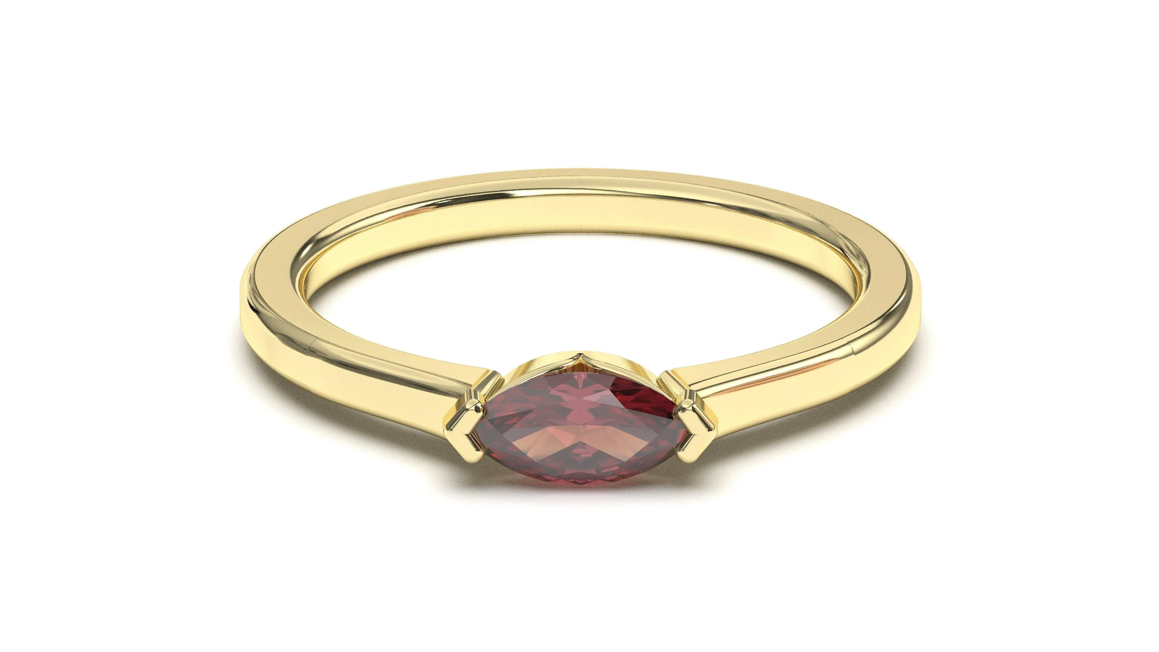 Ring with Single Center Piece Marquise Garnet | Classic Sonder II