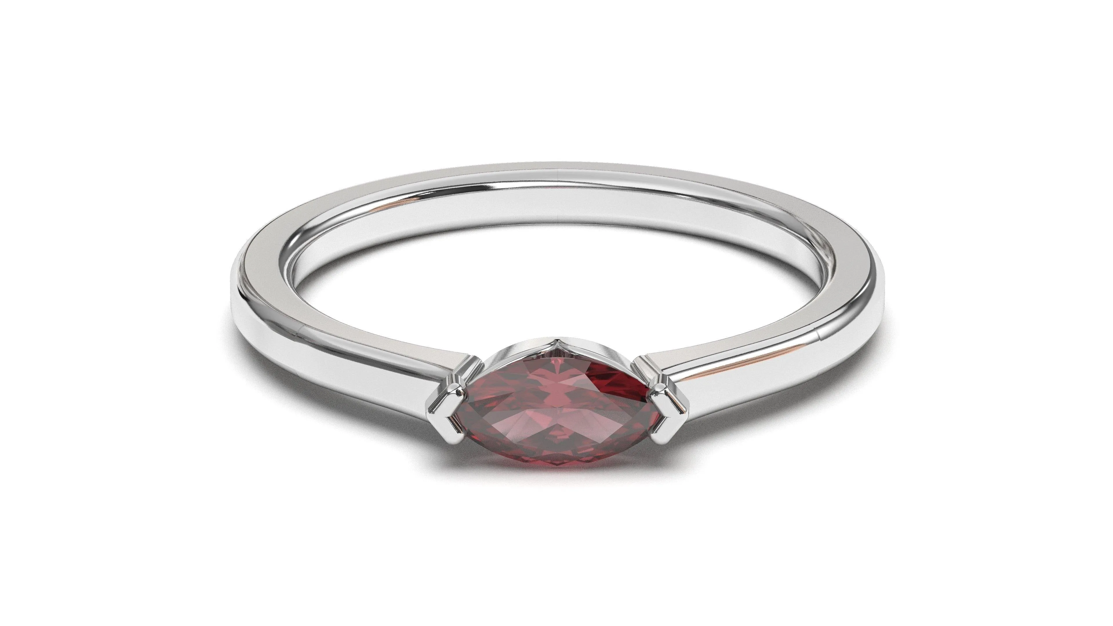 Ring with Single Center Piece Marquise Garnet | Classic Sonder II