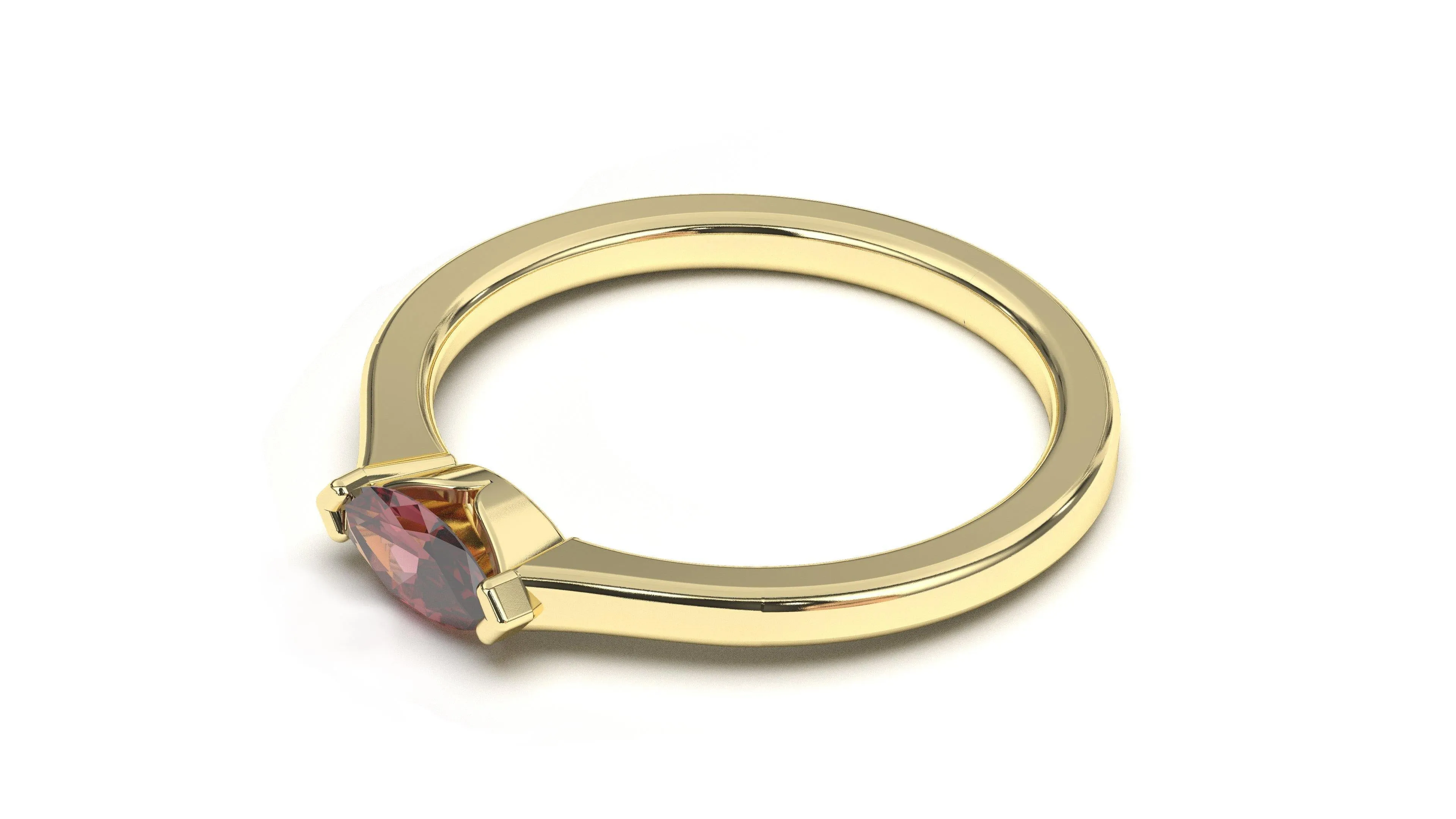 Ring with Single Center Piece Marquise Garnet | Classic Sonder II