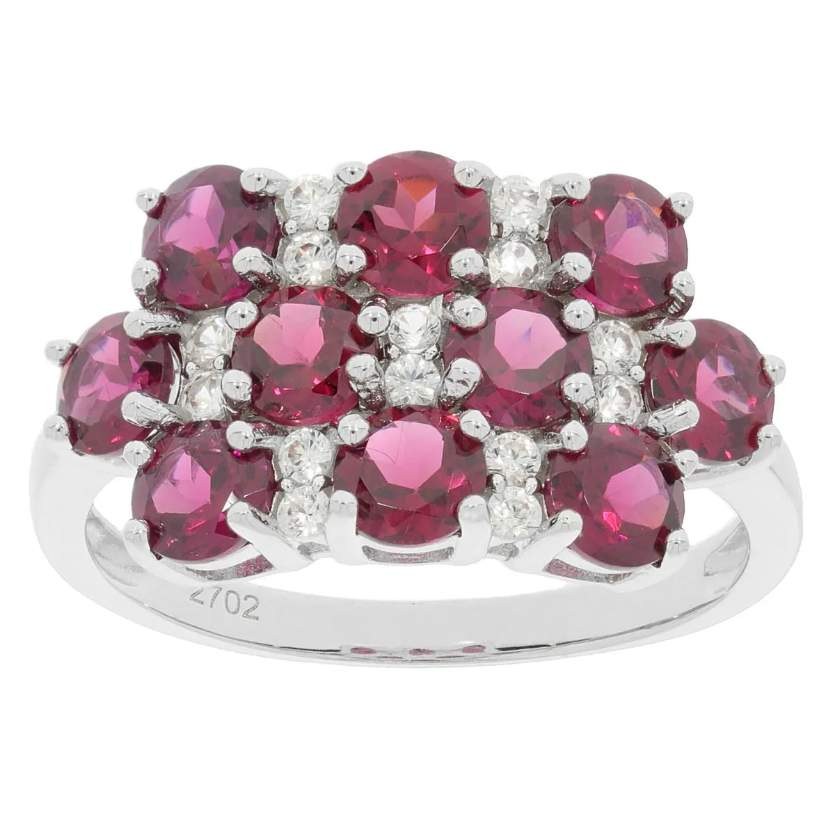 Round White Opal Sterling Silver Ring with Accent