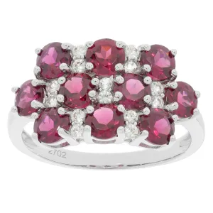 Round White Opal Sterling Silver Ring with Accent